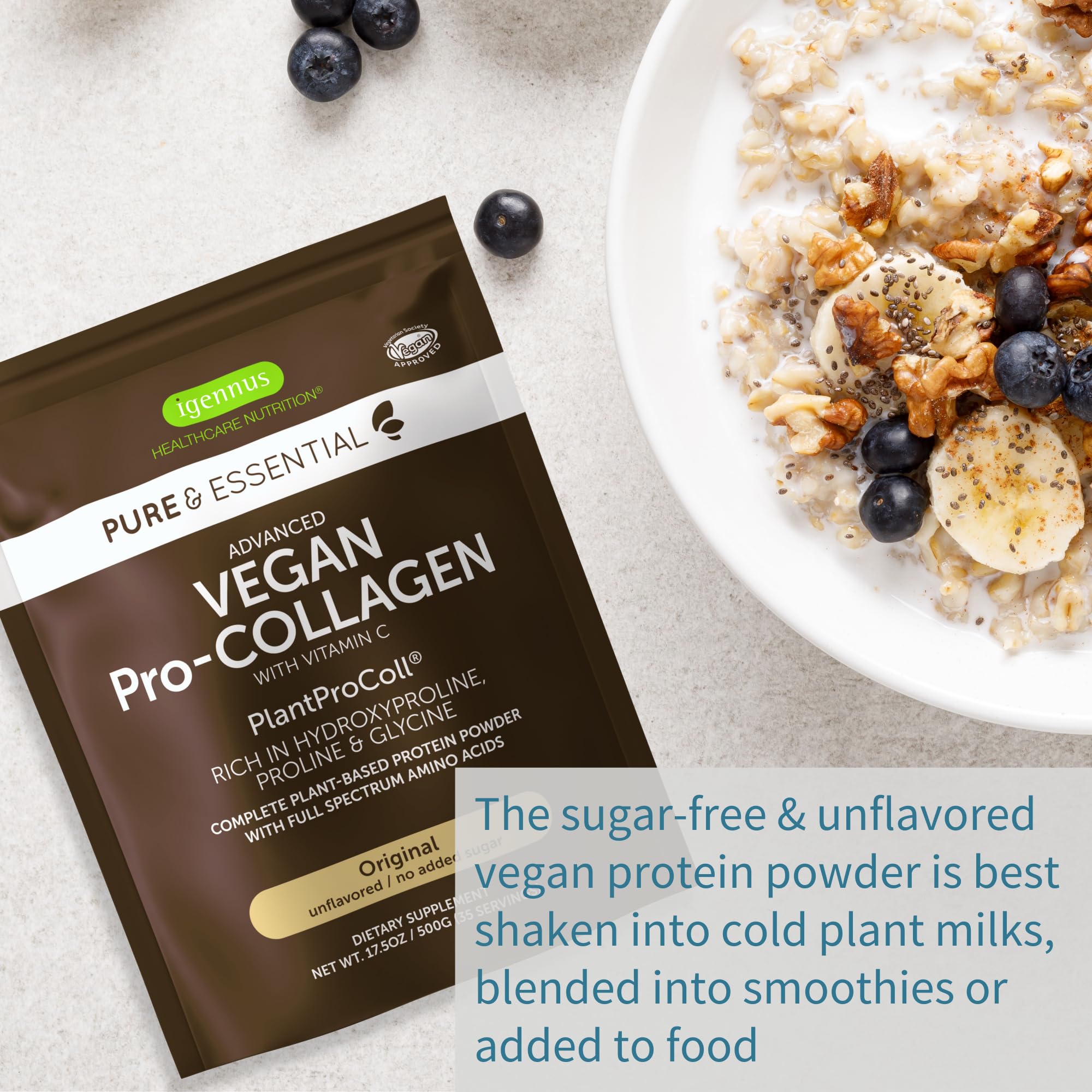 Foto 5 | Péptido De Colágeno Vegano En Polvo Igennus Pure & Essential - Venta Internacional.