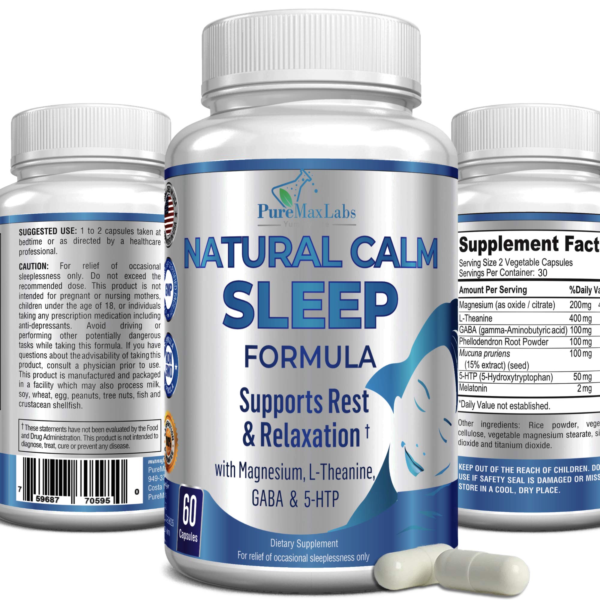 Sleep Aid Natural Calm Sleep Aid 60 Cápsulas | Yummyvite - Venta Internacional.