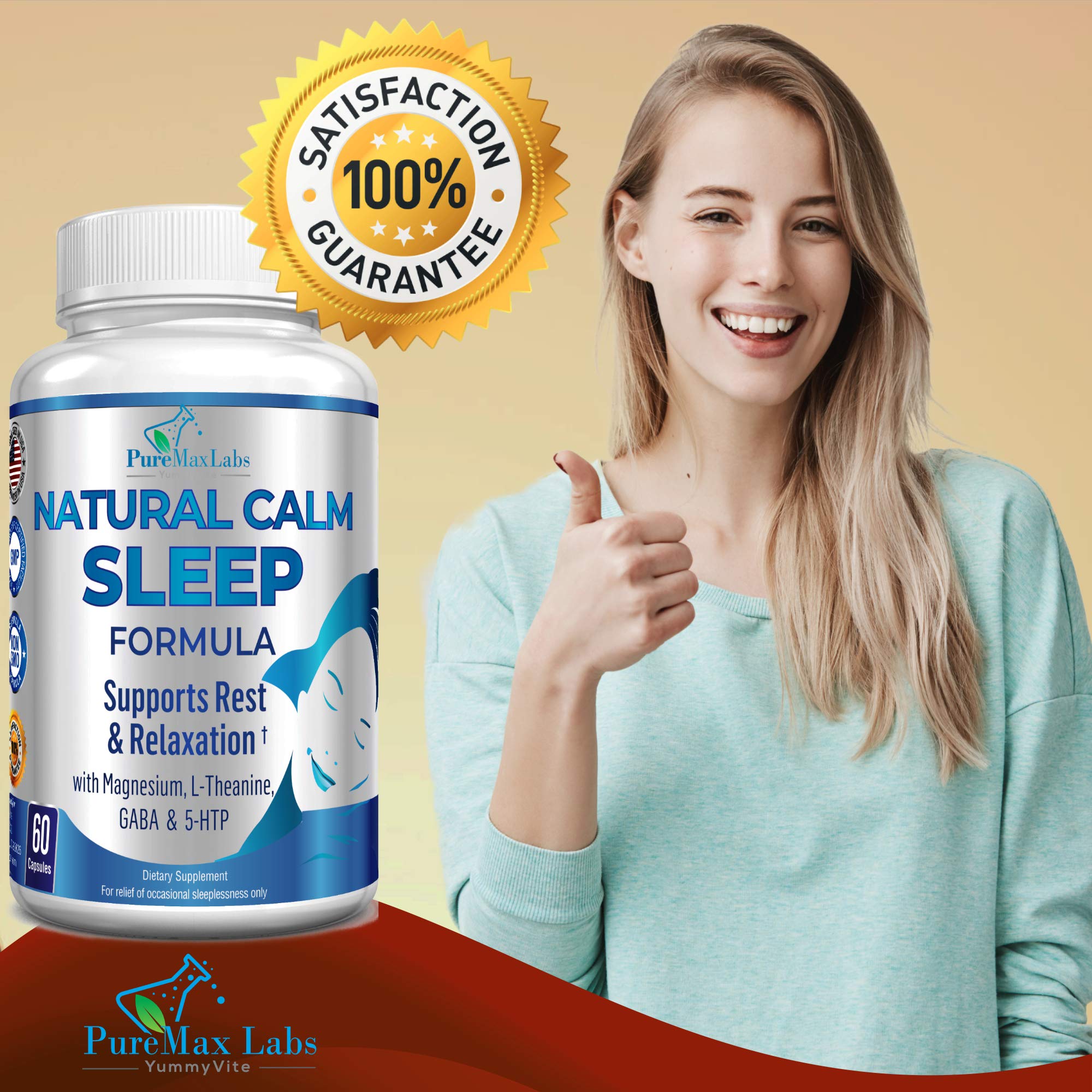Foto 5 | Sleep Aid Natural Calm Sleep Aid 60 Cápsulas | Yummyvite - Venta Internacional.