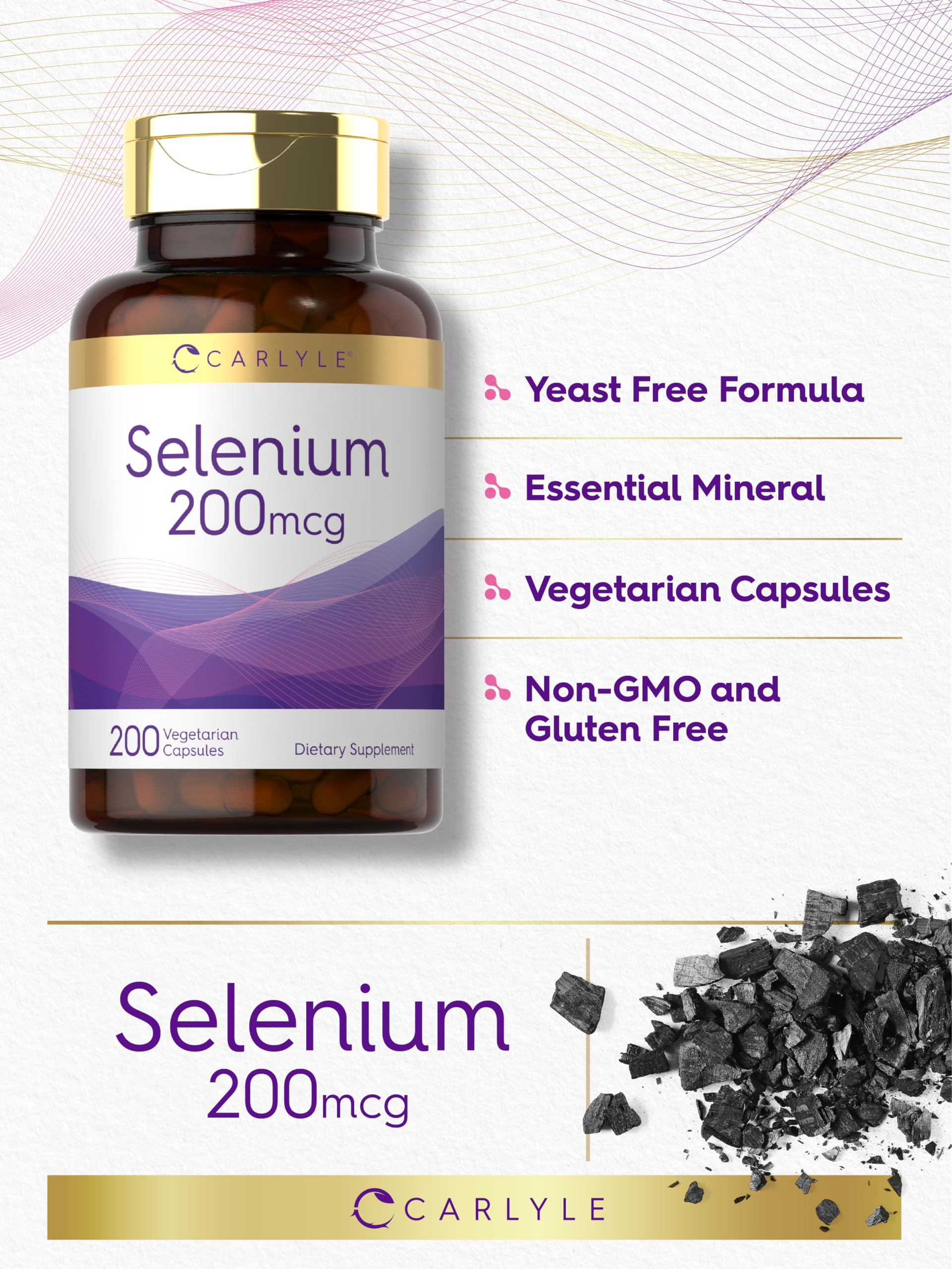 Foto 4 | Suplemento Carlyle Selenium 200 Mcg 200 Cápsulas Vegetariano - Venta Internacional.
