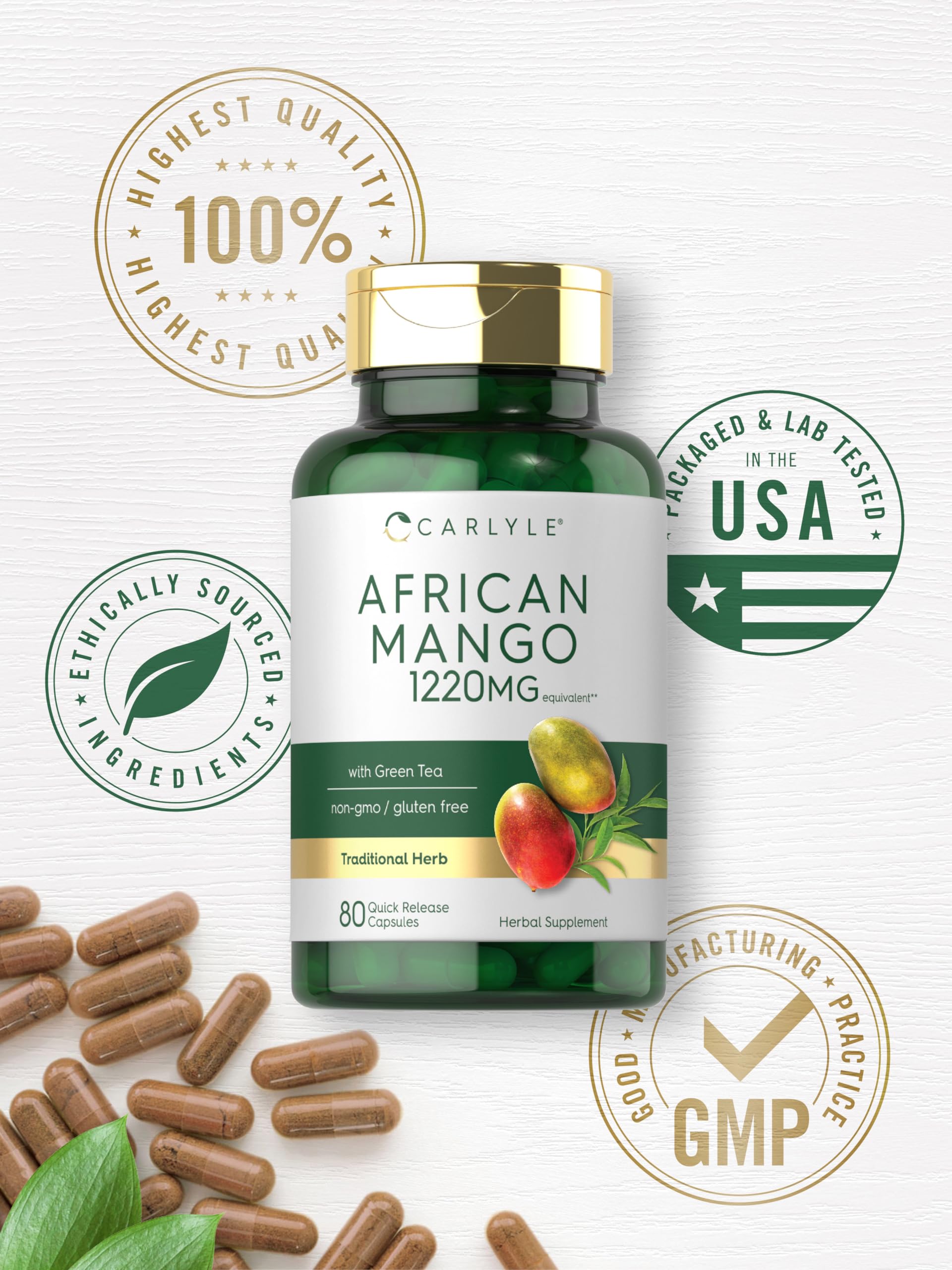 Foto 7 pulgar | Suplemento Carlyle African Mango 1220 Mg 80 Cápsulas - Venta Internacional.