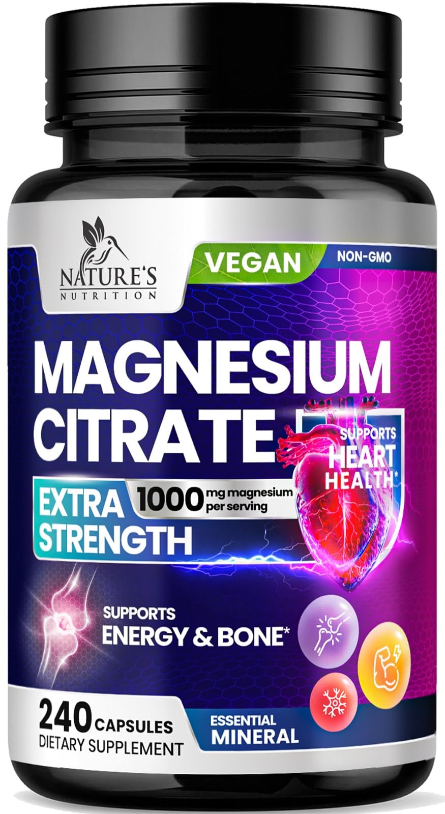 Foto 2 pulgar | Suplemento De Magnesio Nature's Nutrition 1000 Mg 240 Cápsulas - Venta Internacional.