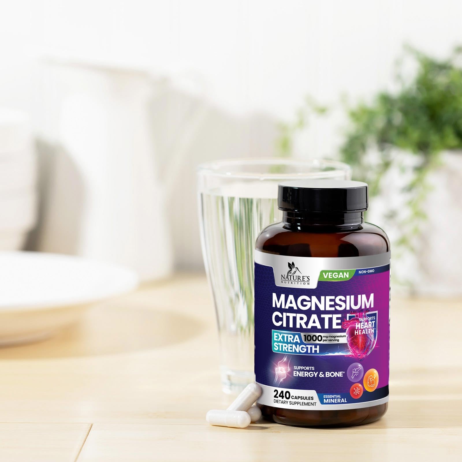 Foto 7 | Suplemento De Magnesio Nature's Nutrition 1000 Mg 240 Cápsulas - Venta Internacional.