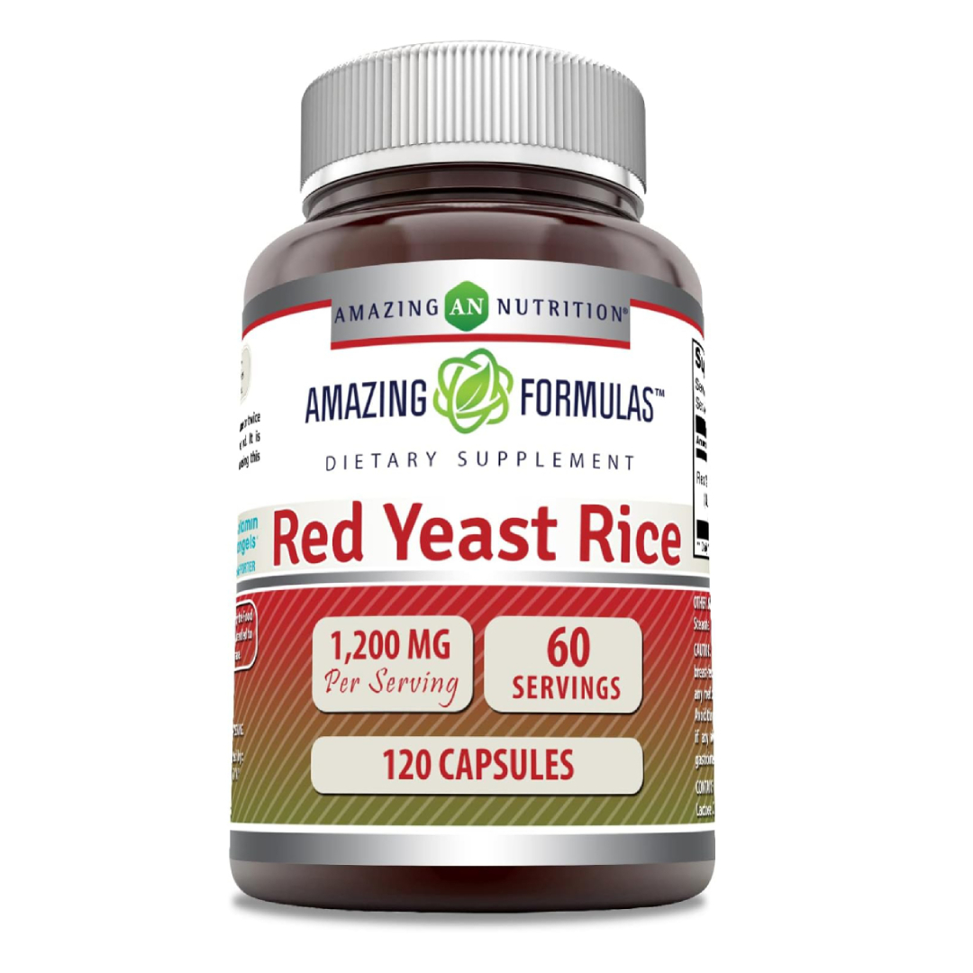 Foto 2 pulgar | Amazing Formulas Red Yeast Rice Arroz De Levadura Roja Antioxidantes Presión Arterial  1200 mg 120 Cápsulas
