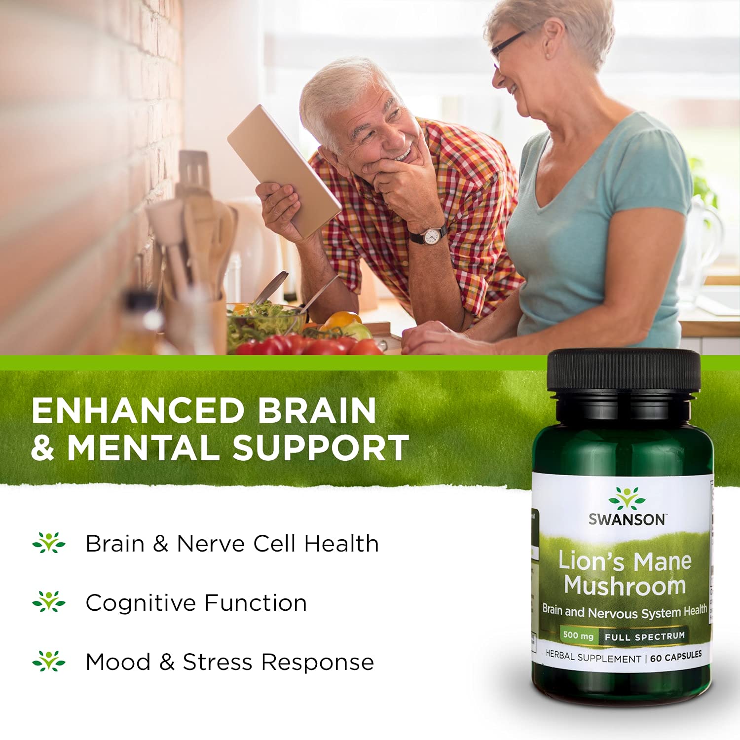 Foto 4 pulgar | Suplemento Swanson Lion's Mane Mushroom 500 Mg 60 Cápsulas - Venta Internacional