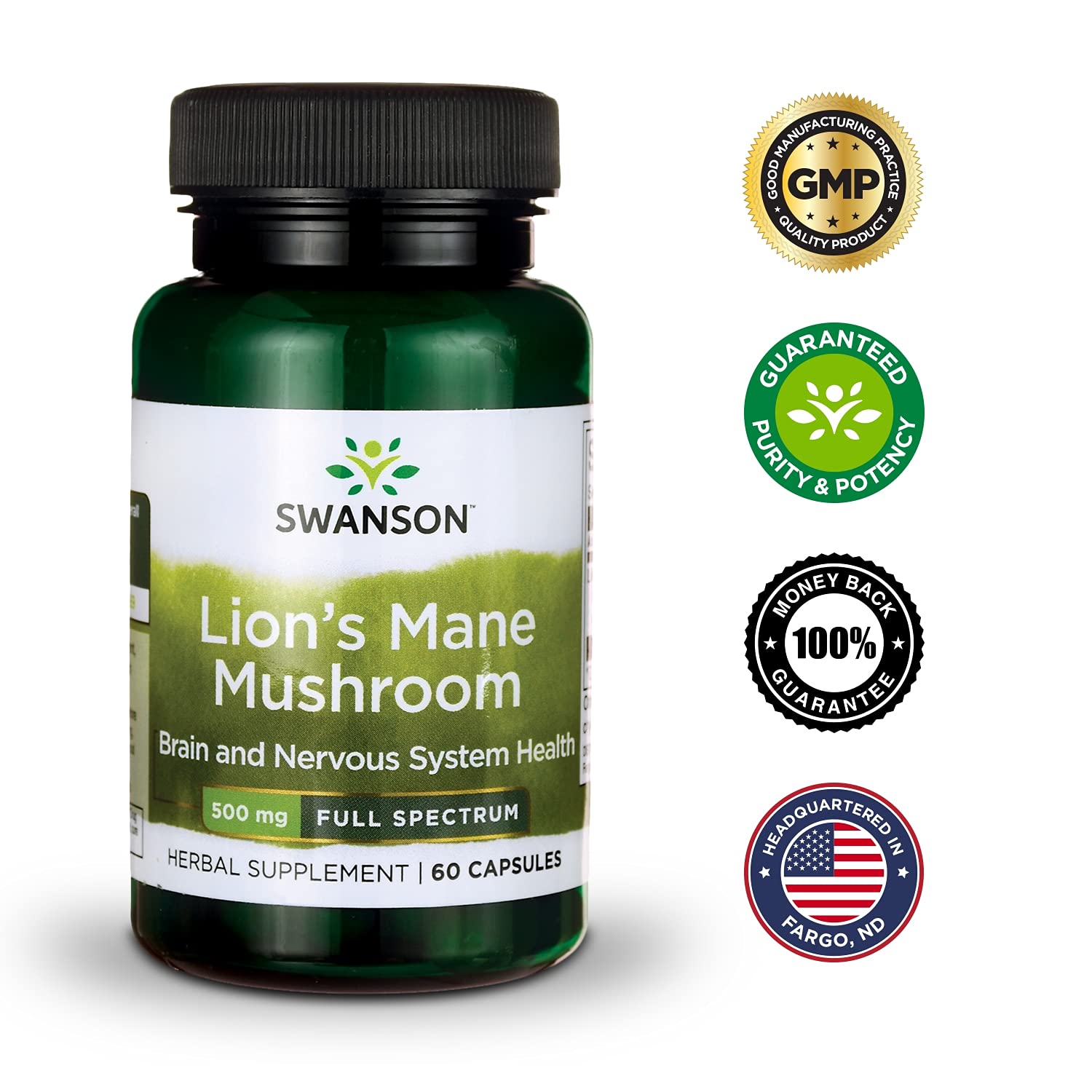 Foto 7 pulgar | Suplemento Swanson Lion's Mane Mushroom 500 Mg 60 Cápsulas - Venta Internacional