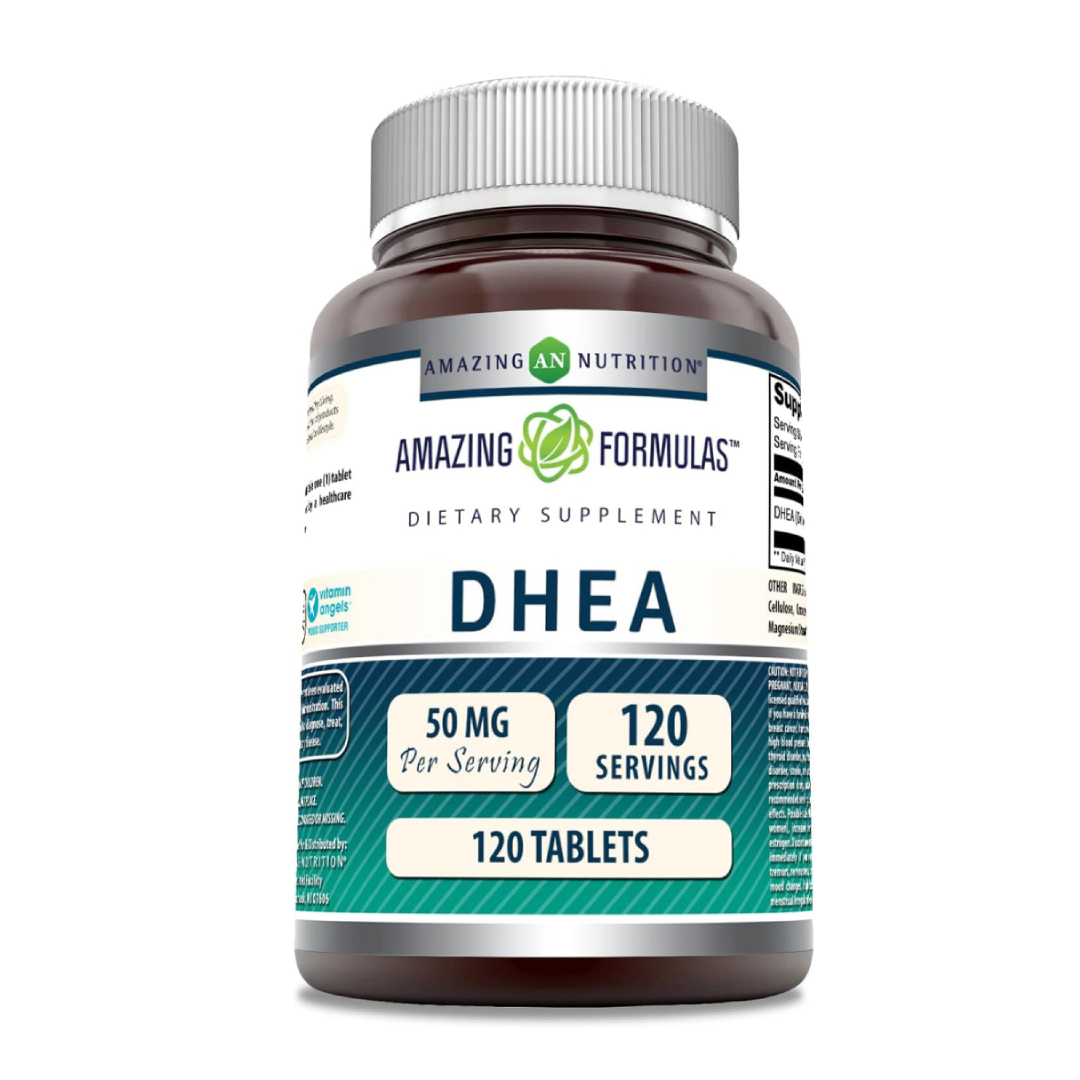 Foto 2 pulgar | Amazing Formulas Dhea Apoyo Hormonal Salud Sexual Salud Sexual, Salud Hormonal, Energía Y Vitalidad, 120 Tabletas