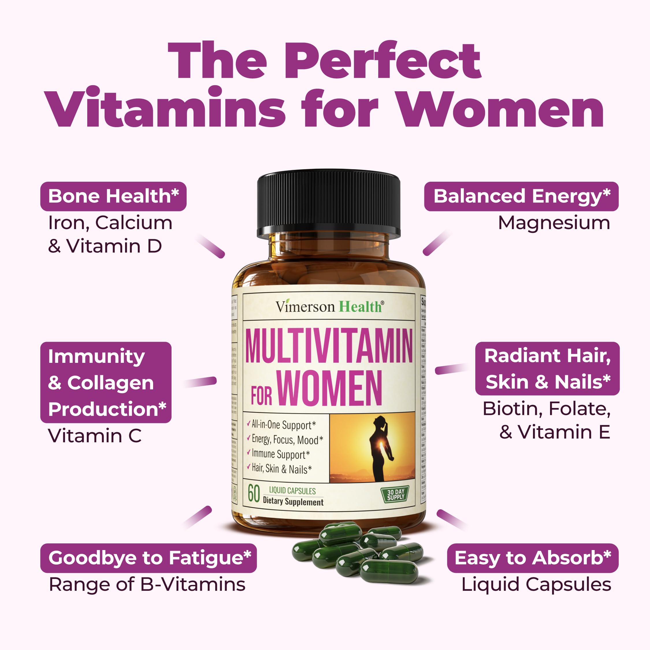 Foto 6 pulgar | Cápsulas Líquidas Multivitamínicas Vimerson Health para Mujeres de Más de 50 Años - Venta Internacional