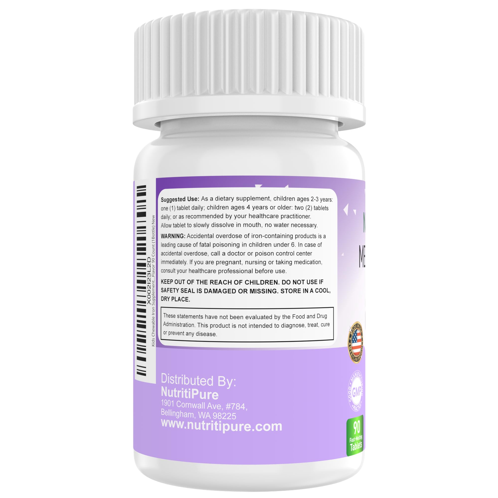 Foto 8 pulgar | Suplemento De Hierro Nutritipure Kids Masticable 9 Mg Con Vitamina C 3 - Venta Internacional.