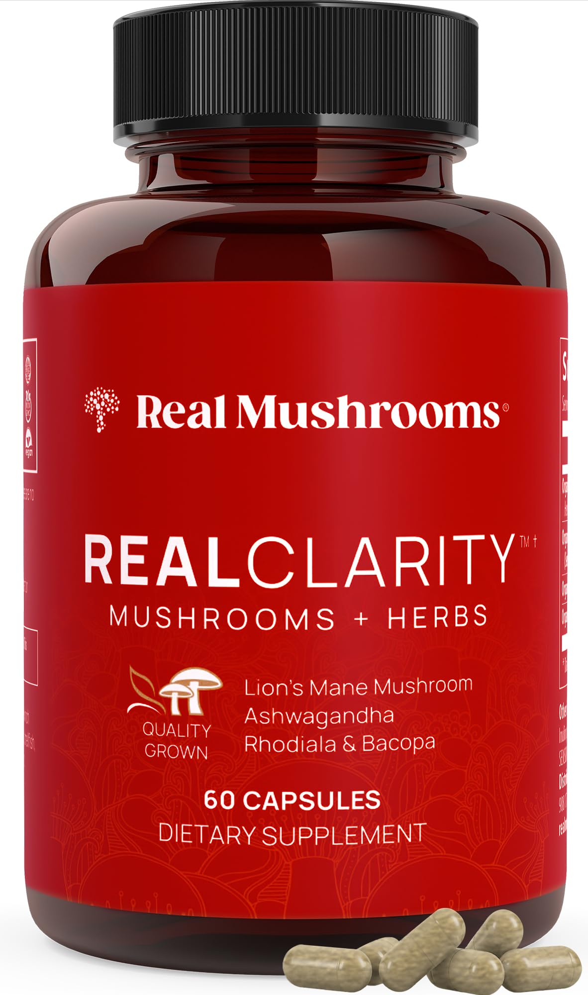 Foto 2 pulgar | Suplemento Real Mushrooms Realclarity Mushroom Powder Capsula - Venta Internacional.