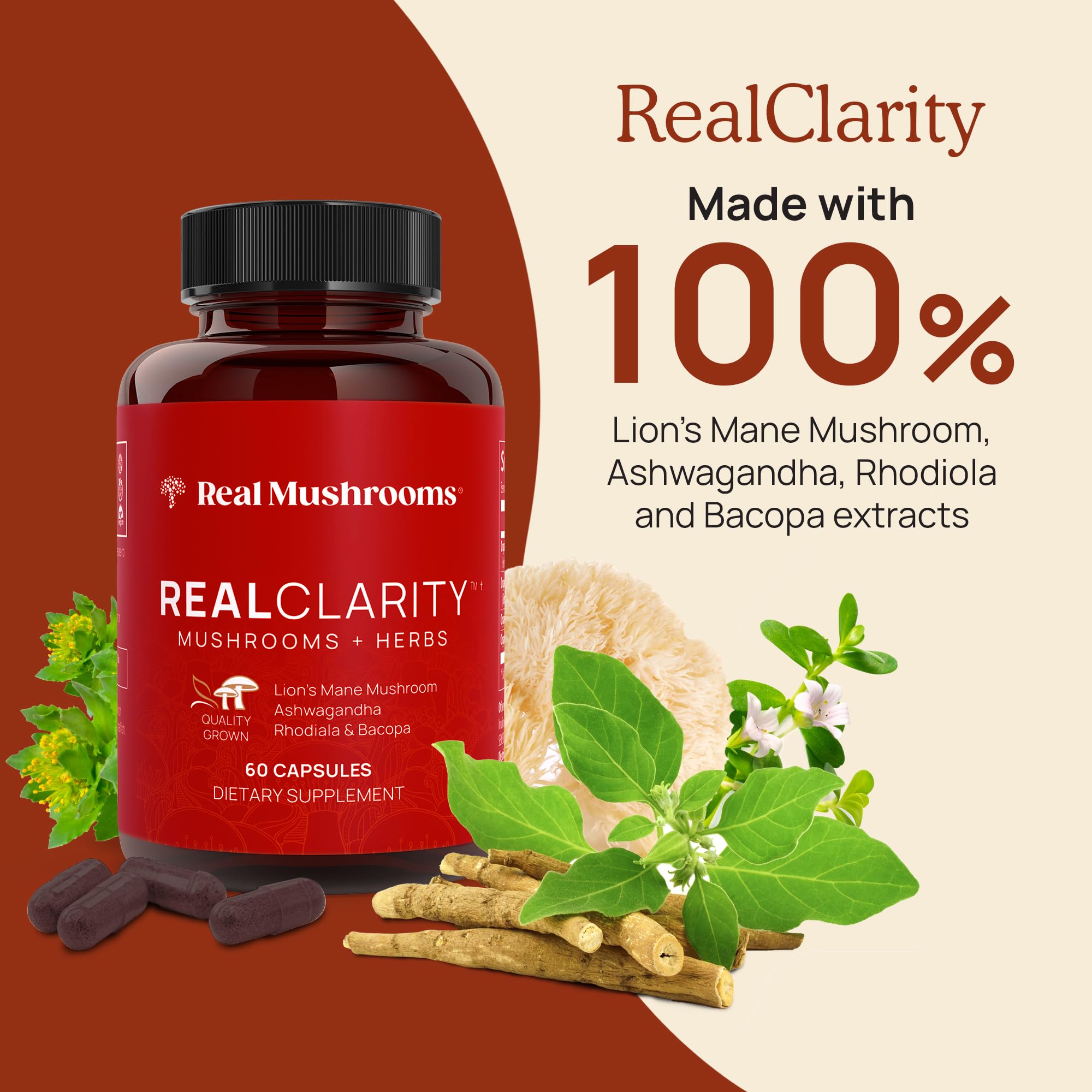 Foto 3 pulgar | Suplemento Real Mushrooms Realclarity Mushroom Powder Capsula - Venta Internacional.