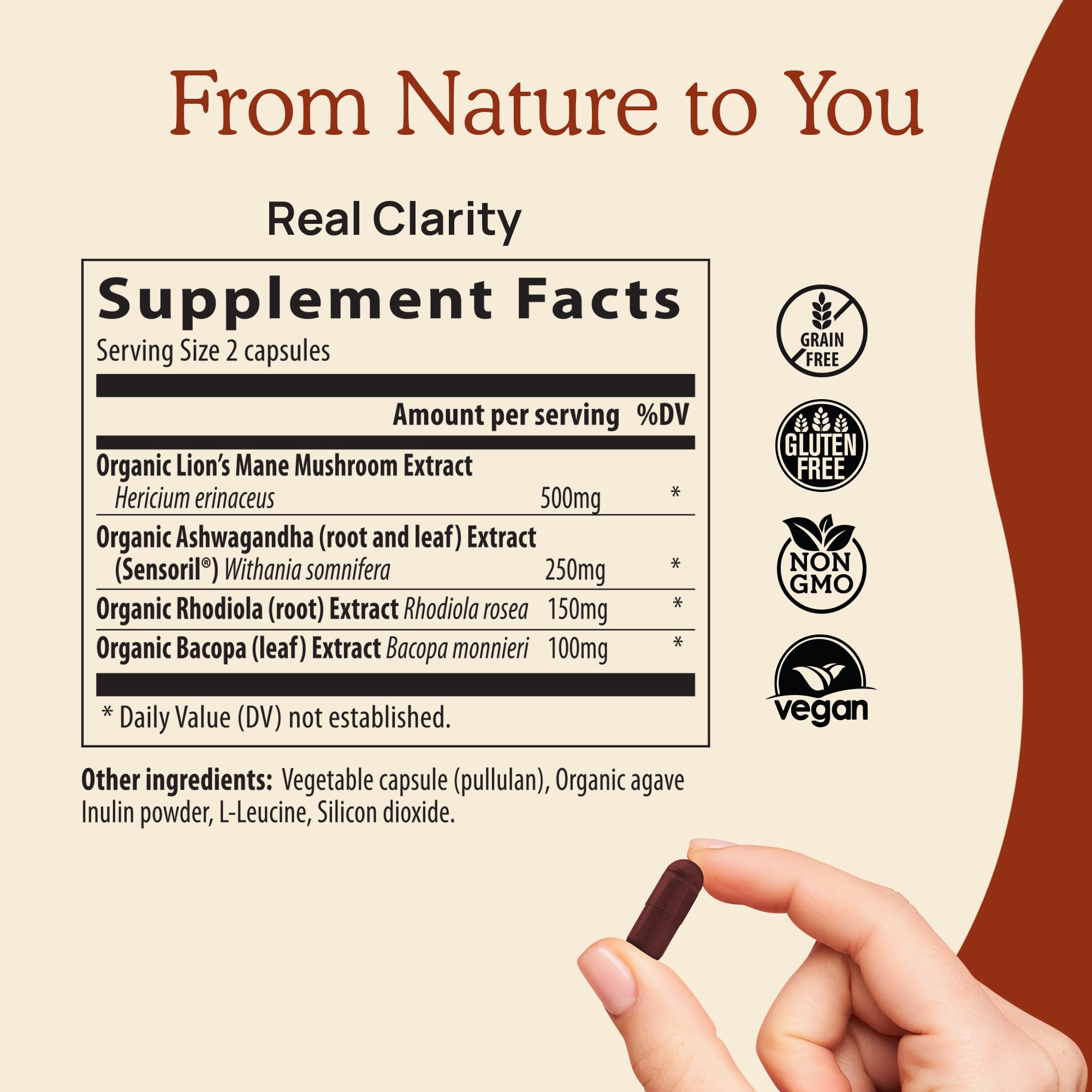 Foto 4 pulgar | Suplemento Real Mushrooms Realclarity Mushroom Powder Capsula - Venta Internacional.