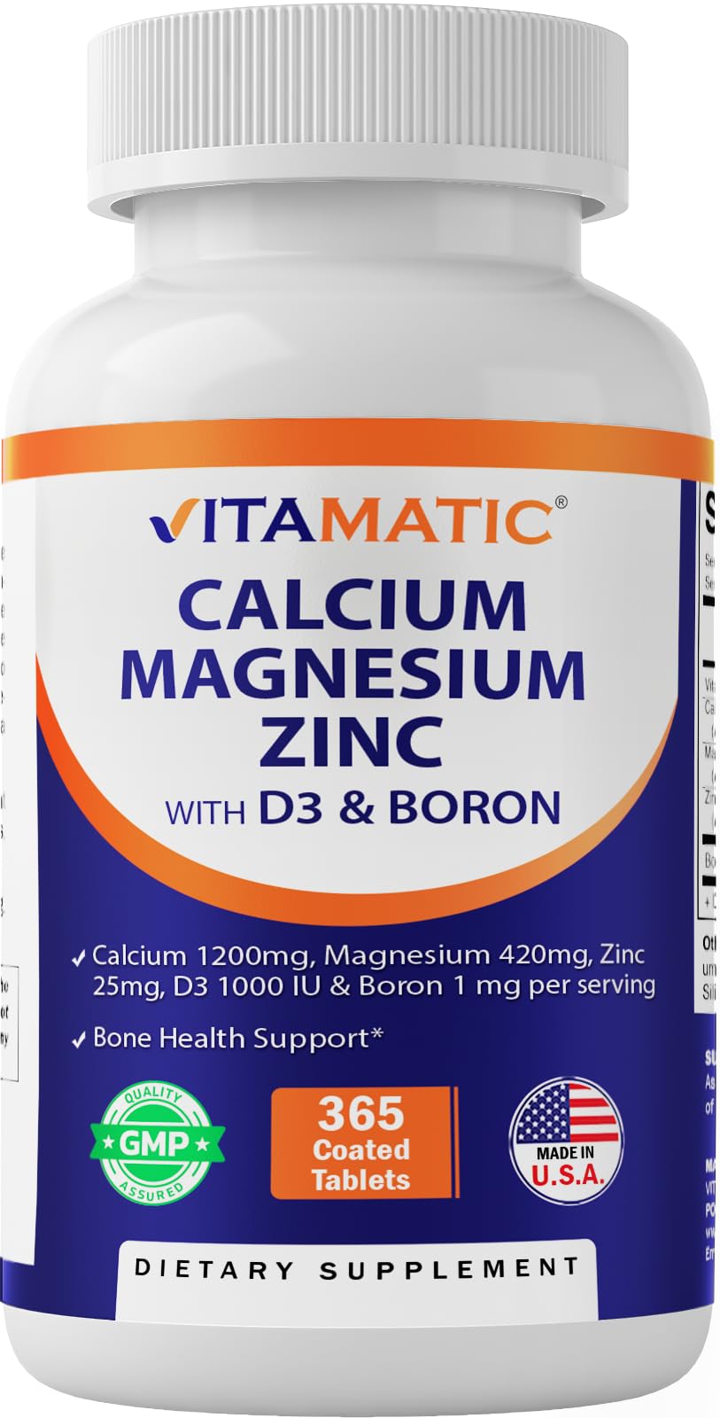 Foto 2 pulgar | Suplemento Vitamático de Calcio Magnesio Zinc D3 Boro 365 Tabletas - Venta Internacional