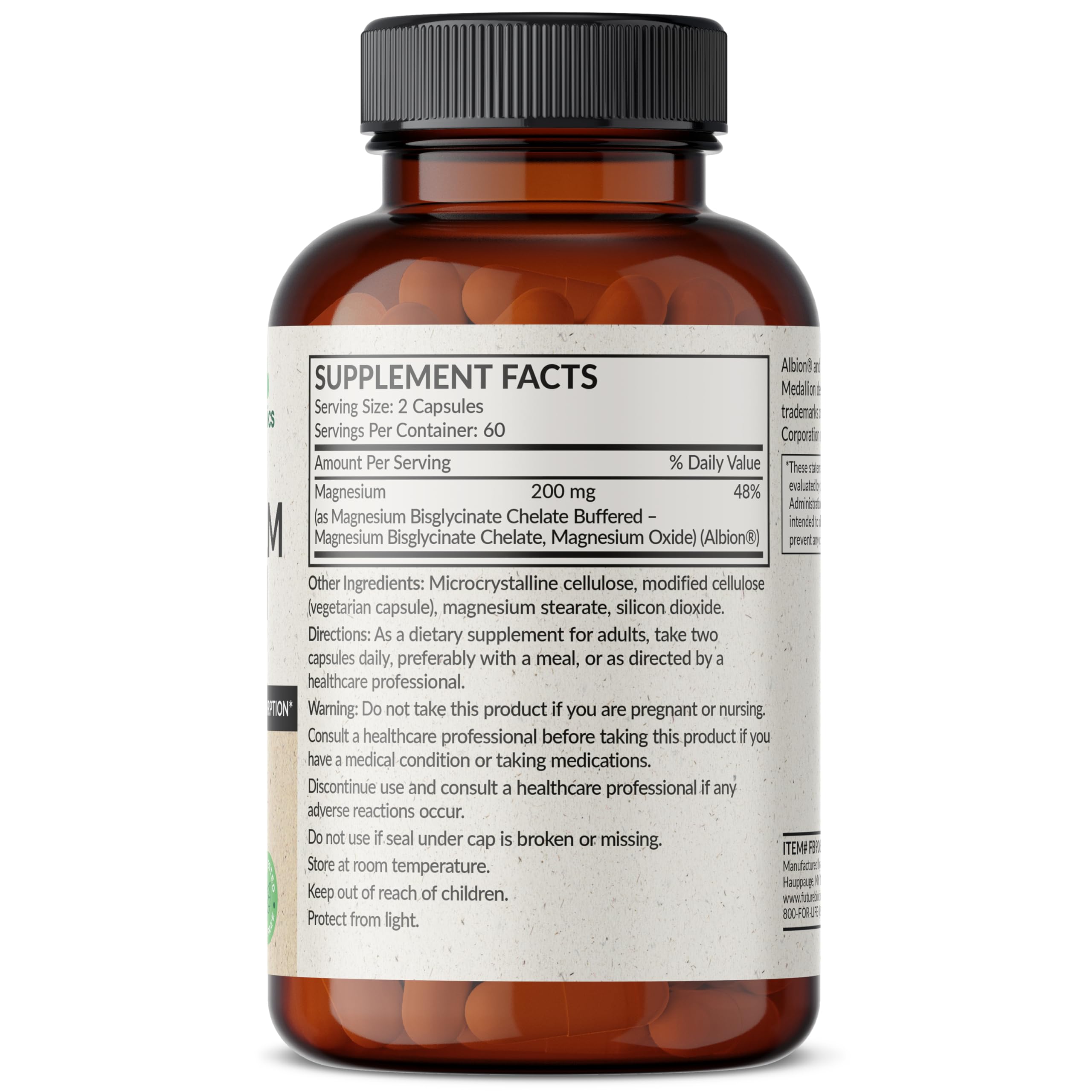 Foto 3 pulgar | Suplemento Futurebiotics de Glicinato de Magnesio 200 Mg 120 Cápsulas - Venta Internacional