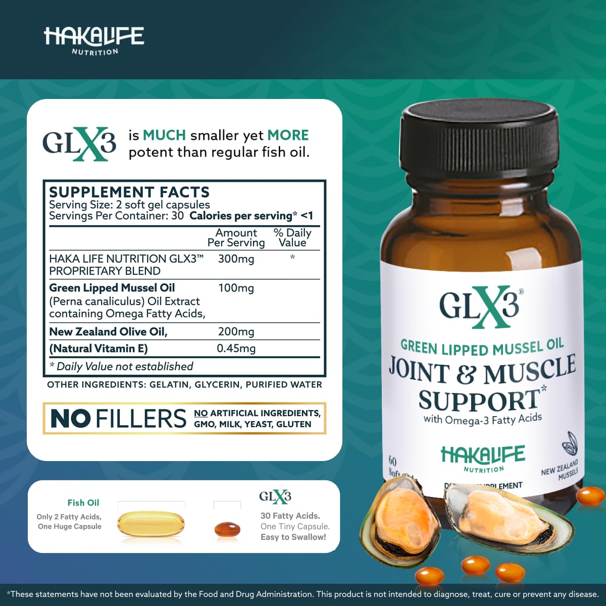 Foto 7 pulgar | Suplemento De Aceite De Mejillón De Labios Verdes Glx3 De Haka Life Nutrition - Venta Internacional.