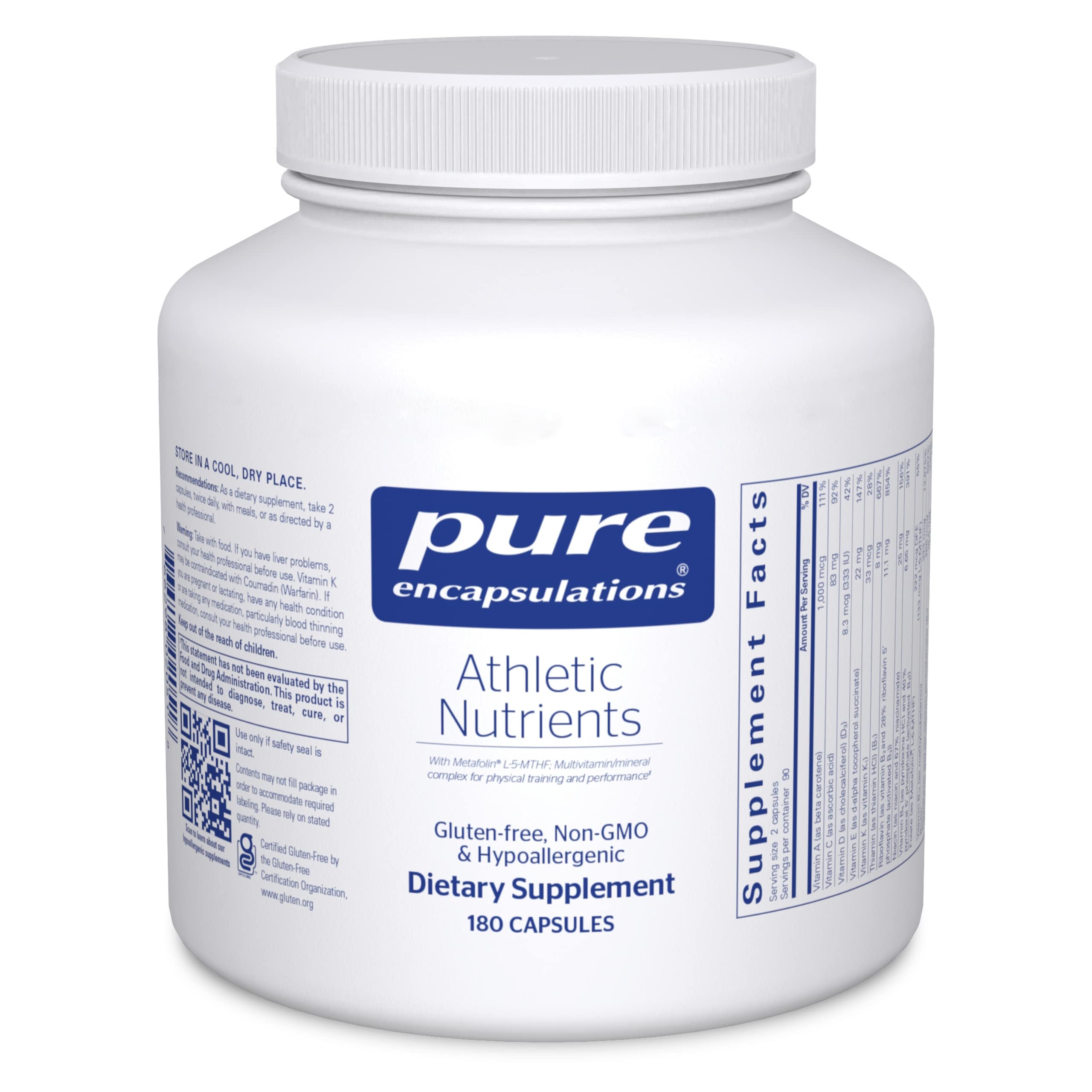Foto 2 pulgar | Suplemento Pure Encapsulations Athletic Nutrients 180 Cápsulas - Venta Internacional.