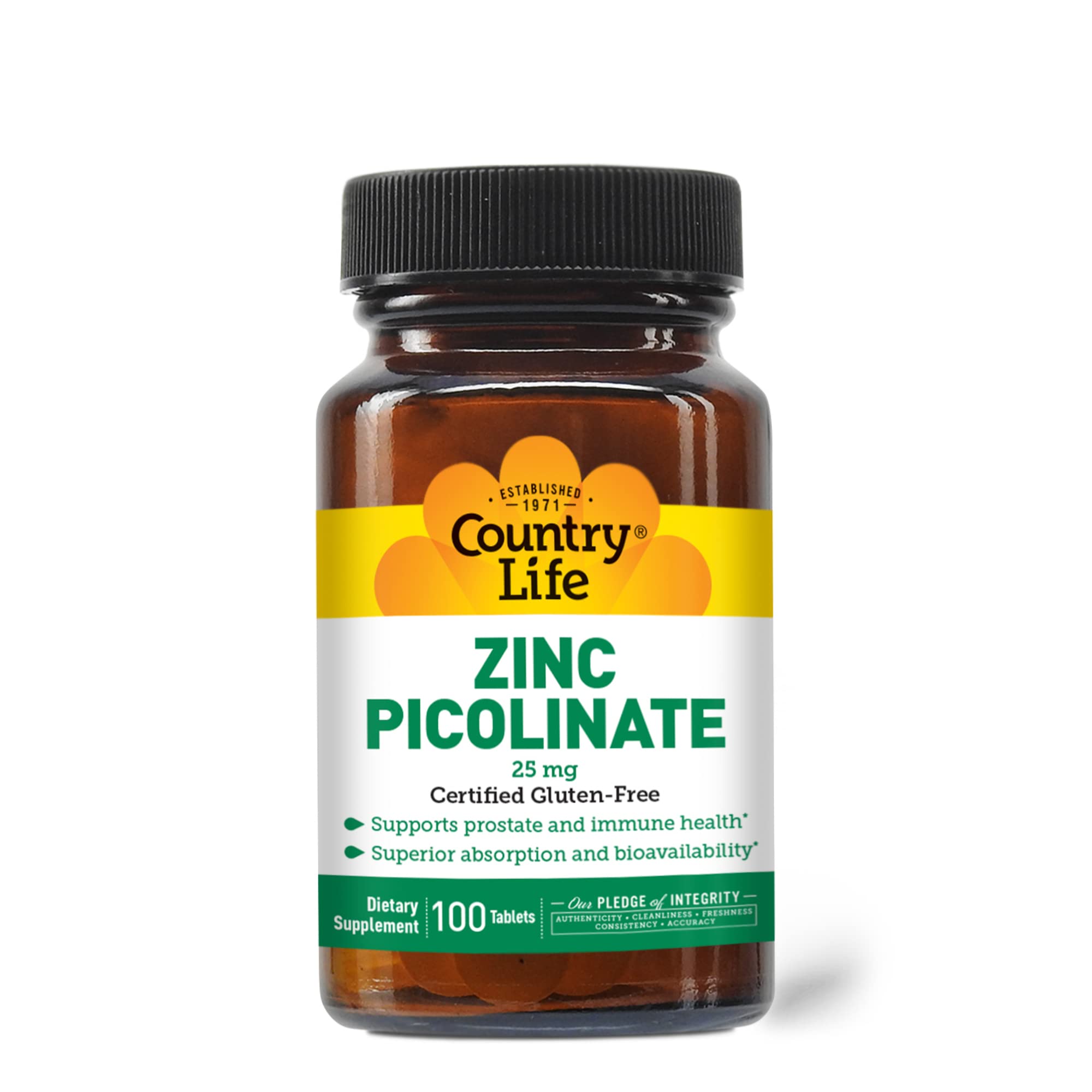 Foto 2 pulgar | Suplemento Country Life De Picolinato De Zinc 25 Mg 100 Cápsulas Veganas - Venta Internacional.