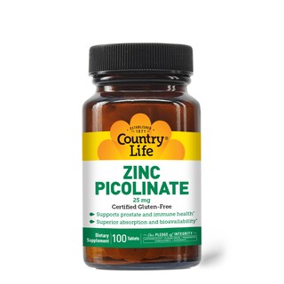 Foto 1 | Suplemento Country Life De Picolinato De Zinc 25 Mg 100 Cápsulas Veganas - Venta Internacional.