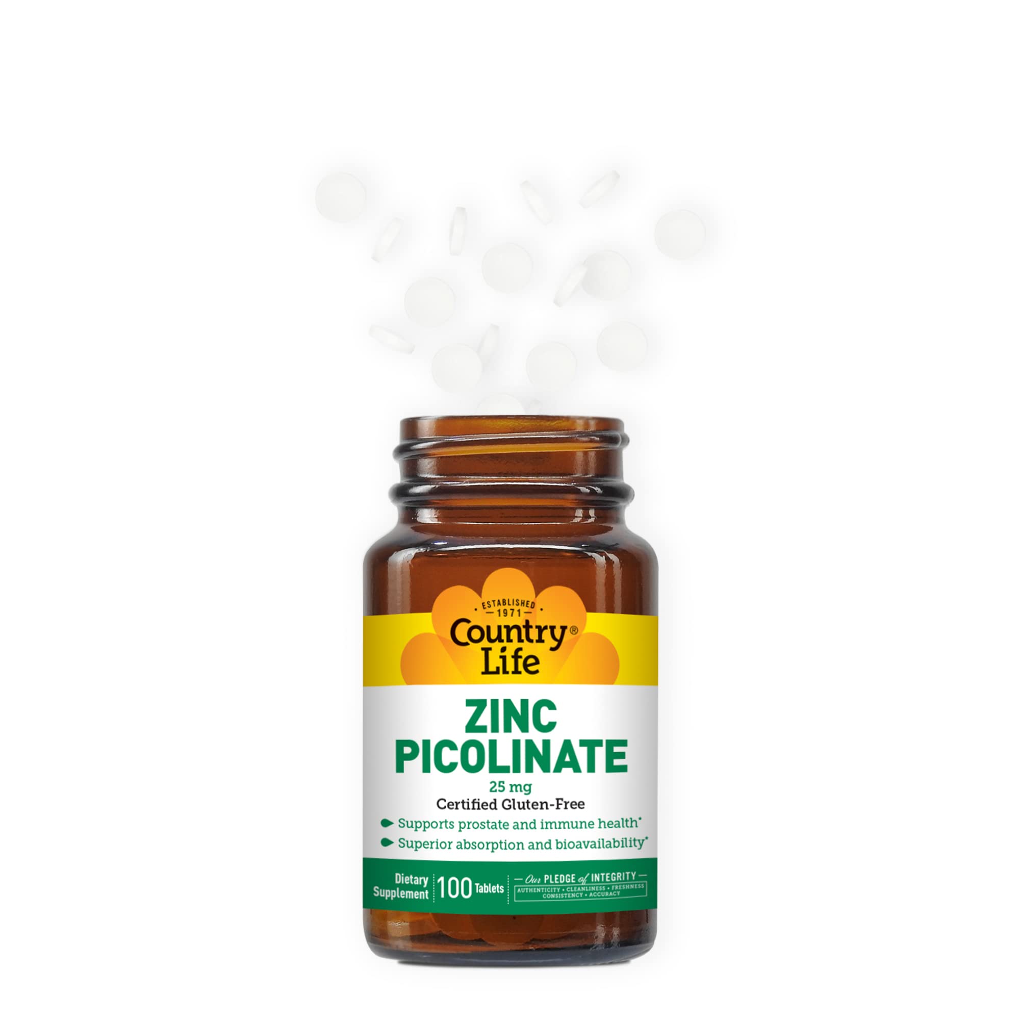 Foto 4 pulgar | Suplemento Country Life De Picolinato De Zinc 25 Mg 100 Cápsulas Veganas - Venta Internacional.