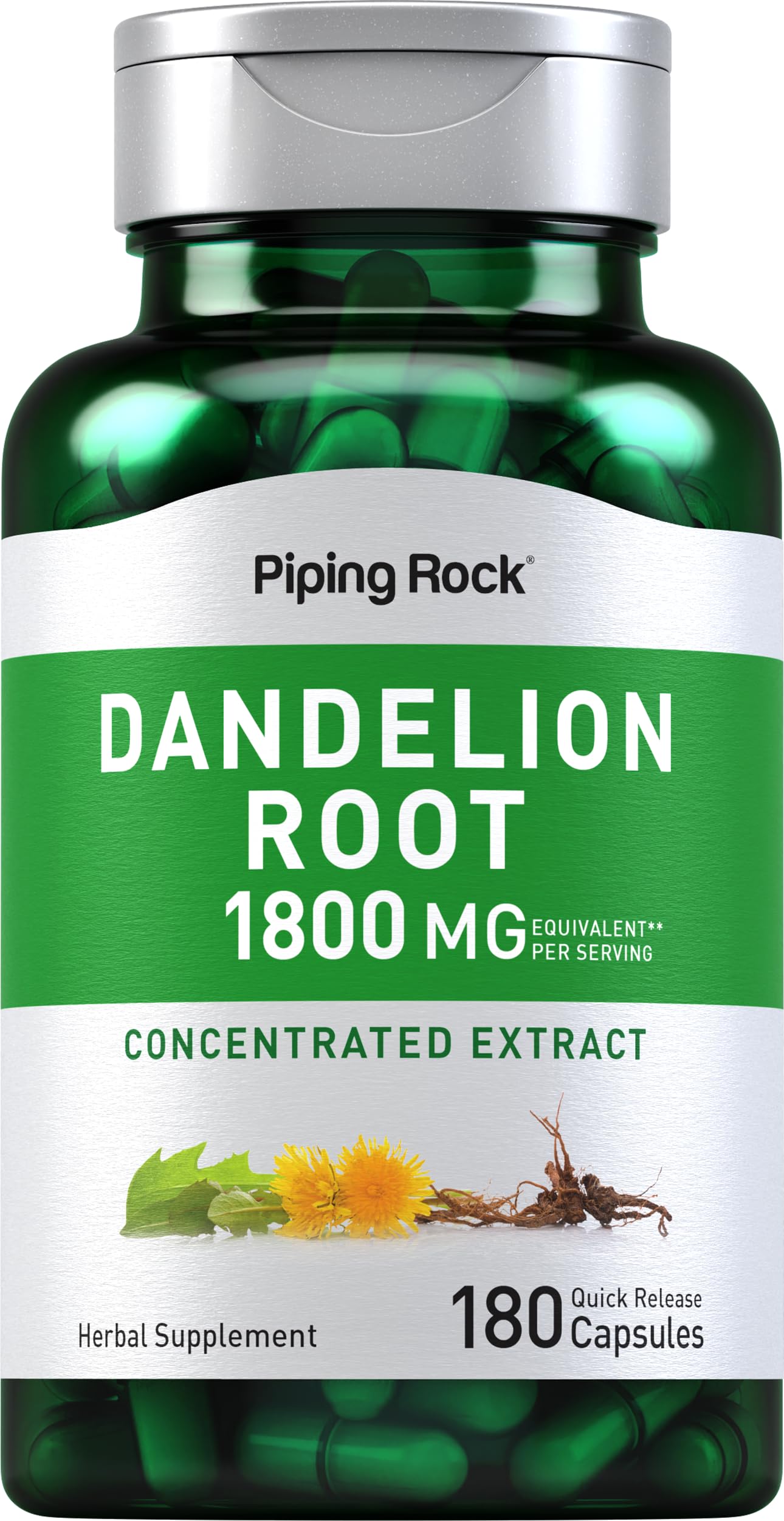 Foto 2 pulgar | Suplemento Piping Rock, Raíz De Diente De León, 1800 Mg, 180 Cápsulas - Venta Internacional.