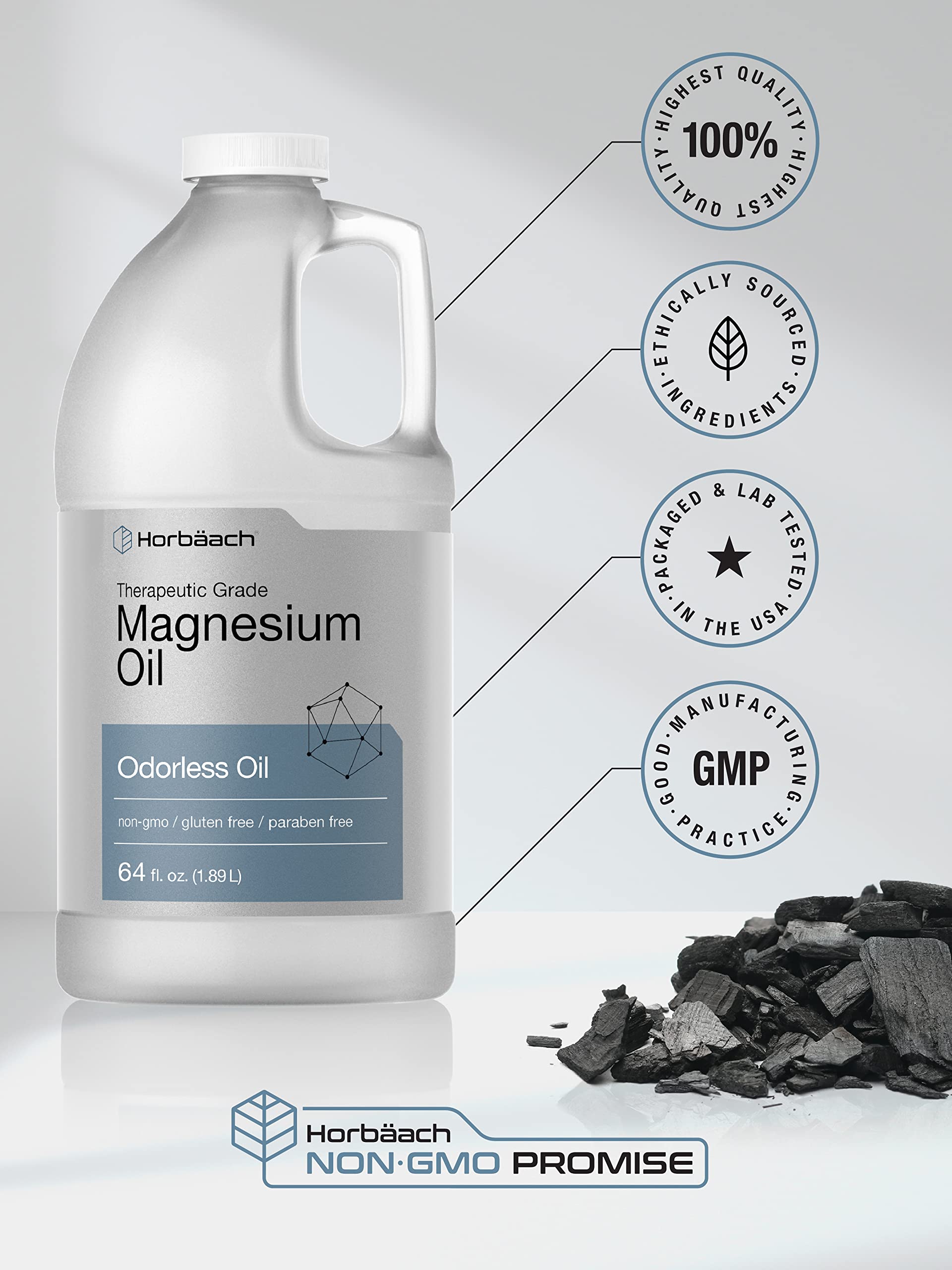 Foto 3 | Aceite De Magnesio Horbäach, Grado Terapéutico, 1,89 L, Vegetariano - Venta Internacional.