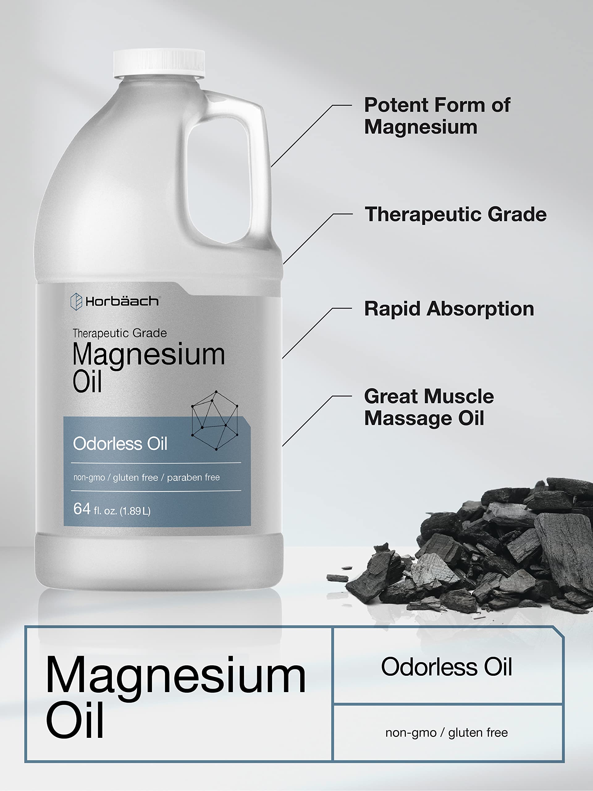 Foto 4 | Aceite De Magnesio Horbäach, Grado Terapéutico, 1,89 L, Vegetariano - Venta Internacional.