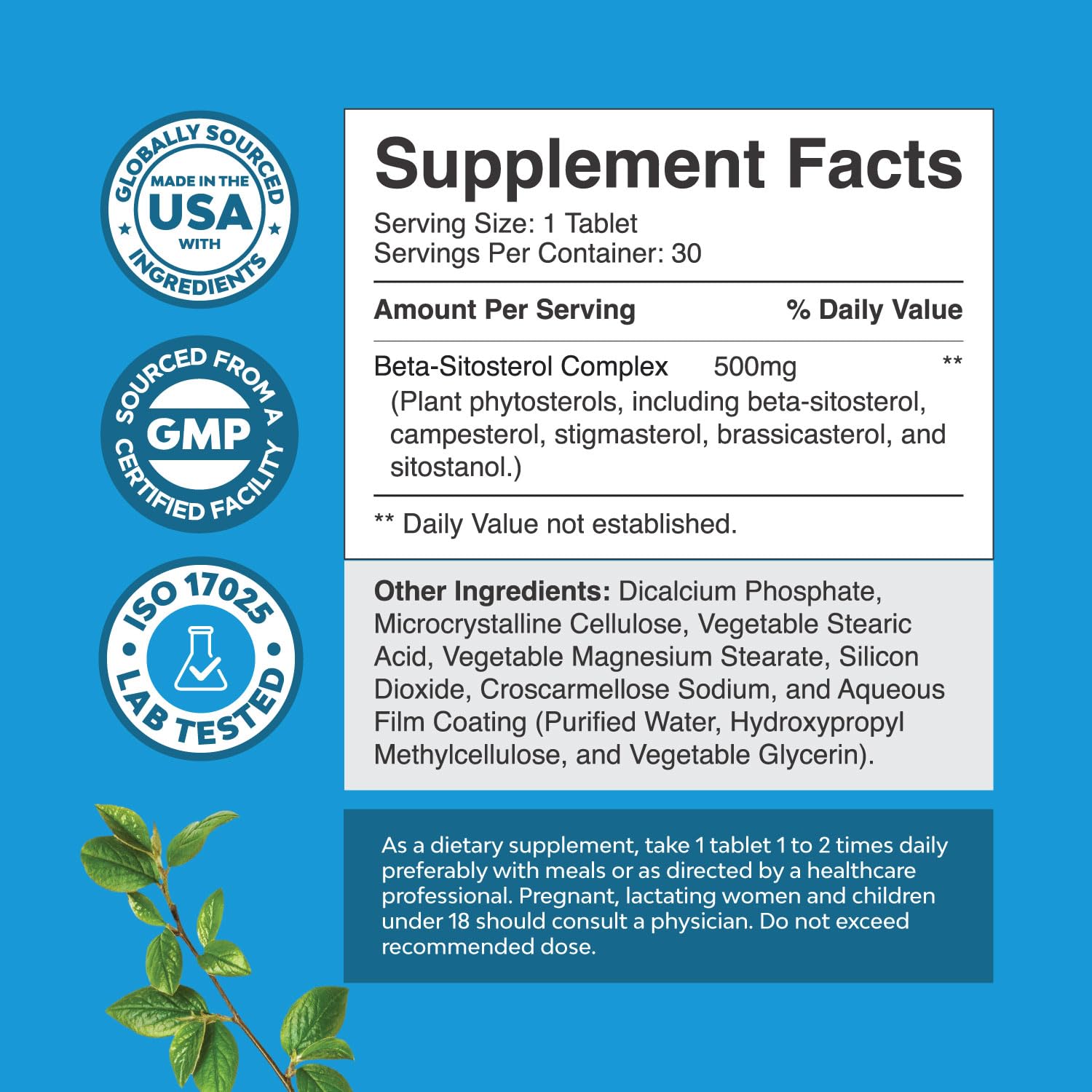 Foto 3 pulgar | Complejo De Esteroles Vegetales Supplement Natures Craft, 500 Mg X 30 Tabletas - Venta Internacional.