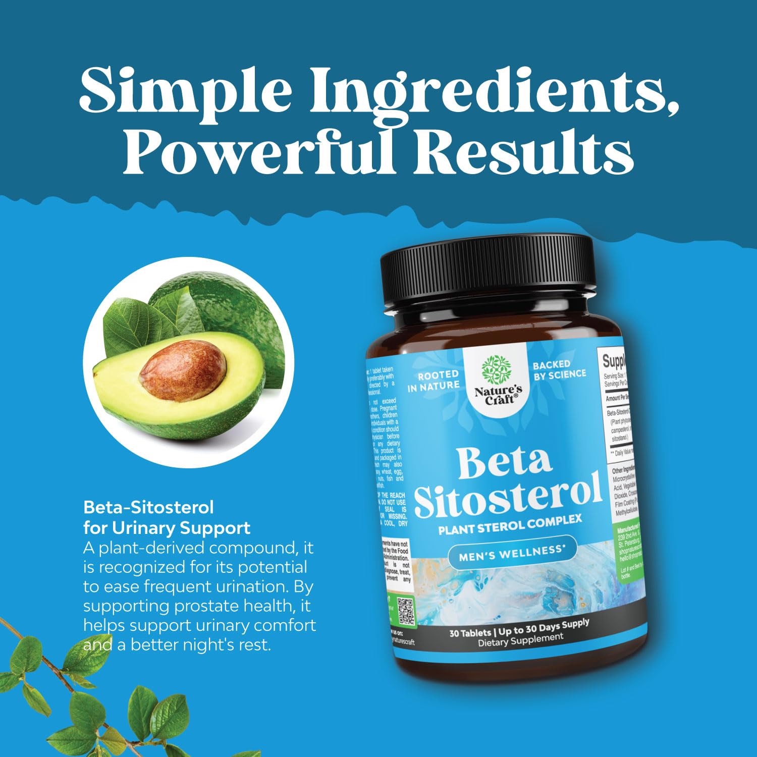 Foto 5 pulgar | Complejo De Esteroles Vegetales Supplement Natures Craft, 500 Mg X 30 Tabletas - Venta Internacional.