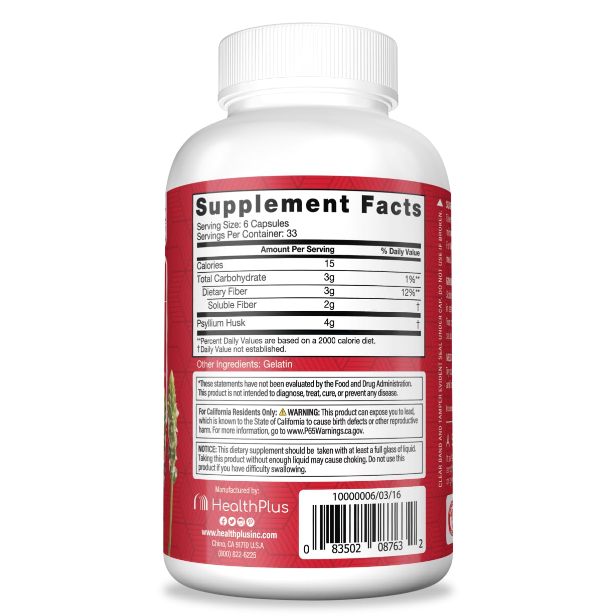 Foto 3 pulgar | Suplemento Health Plus Colon Cleanse, Fibra Natural, 200 Cápsulas - Venta Internacional.