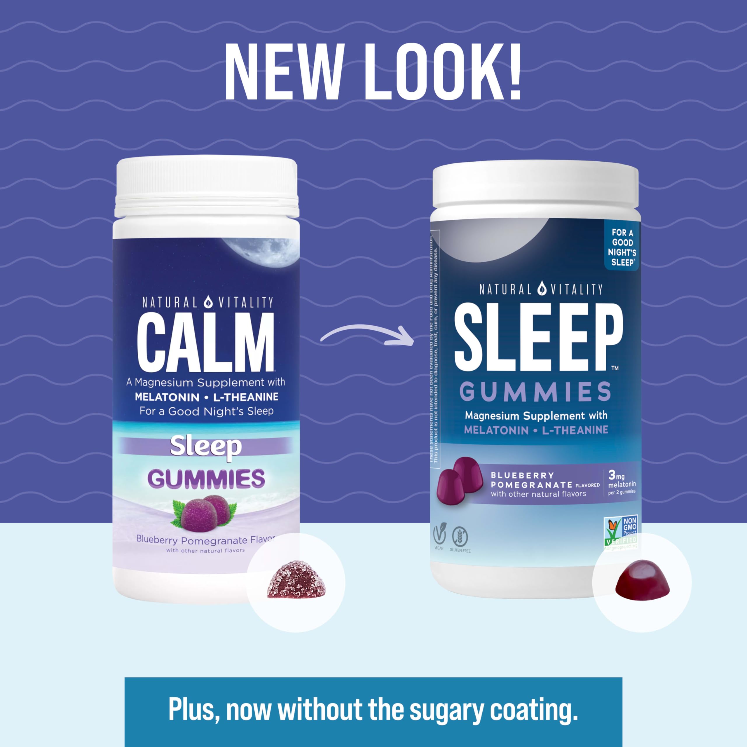 Foto 2 | Complementa Las Gomitas Sleep De Natural Vitality Con Magnesio, 120 Unidades - Venta Internacional.