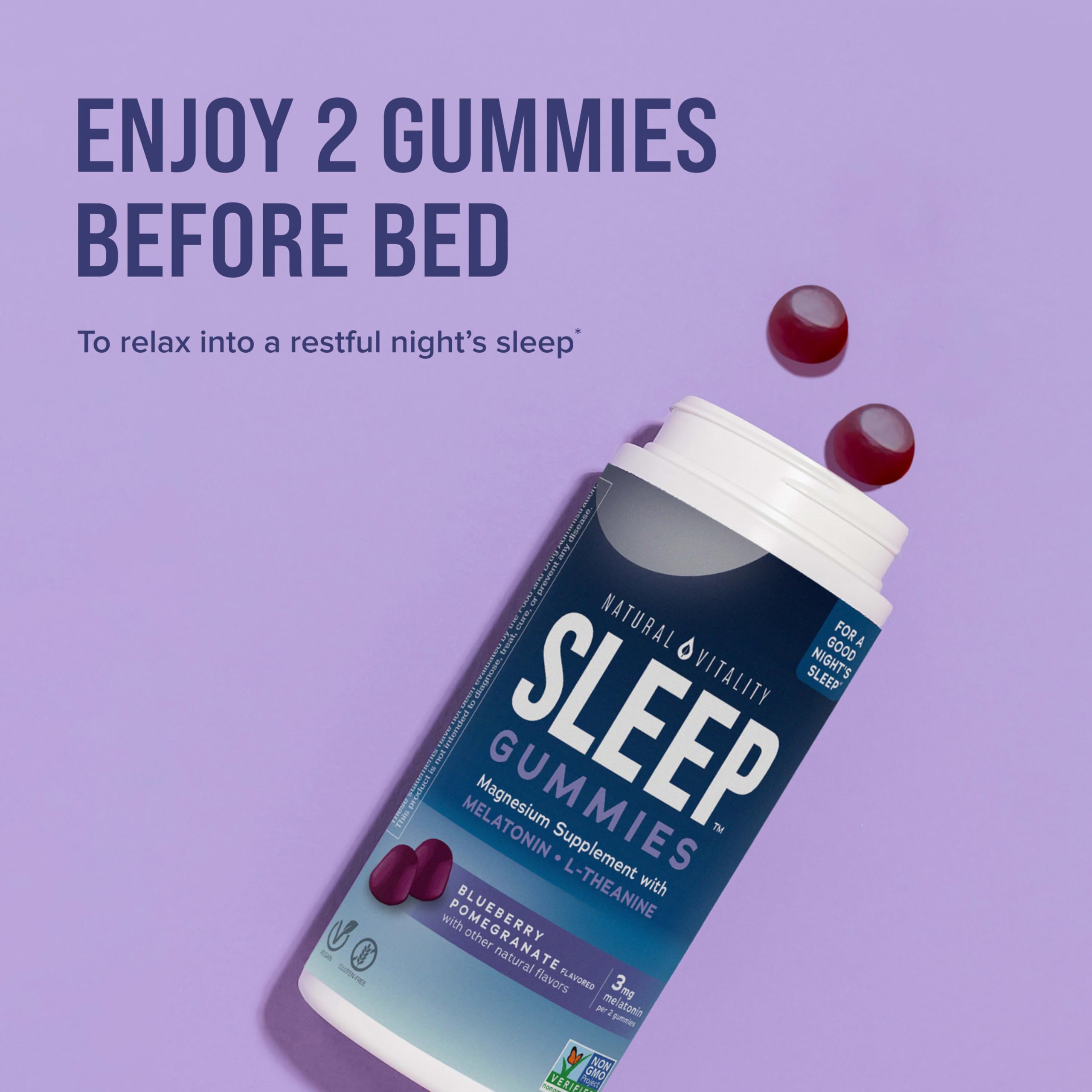 Foto 6 | Complementa Las Gomitas Sleep De Natural Vitality Con Magnesio, 120 Unidades - Venta Internacional.