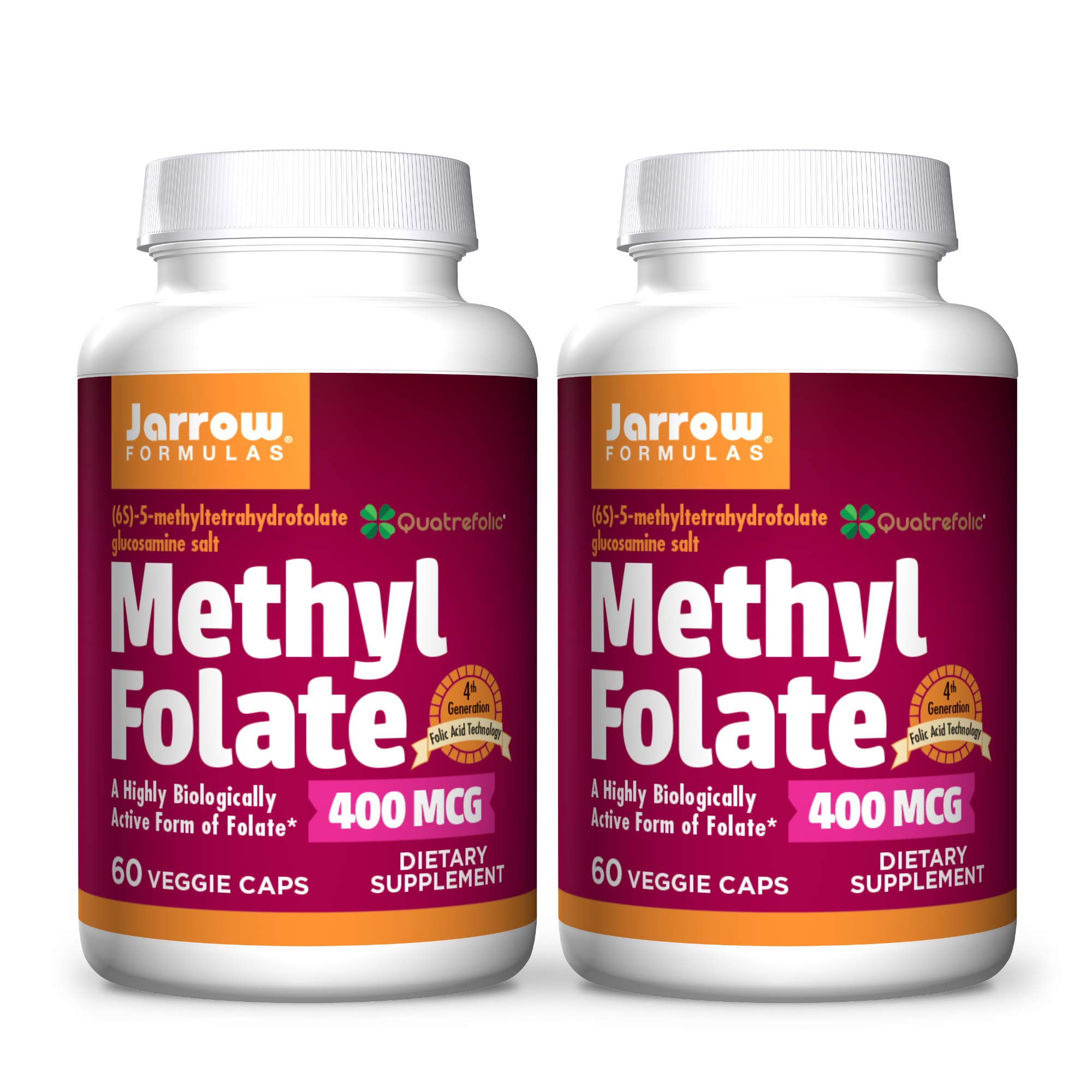 Foto 2 pulgar | Suplemento De Folato De Metilo De Jarrow Formulas, 400 Mcg, 60 Cápsulas X2 - Venta Internacional.