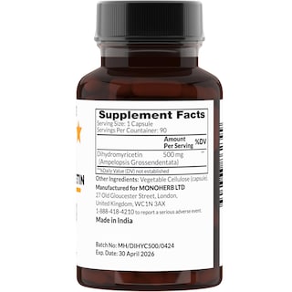 Foto 2 | Suplemento Monoherb De Dihidromiricetina, 500 Mg, 90 Cápsulas Vegetarianas - Venta Internacional.