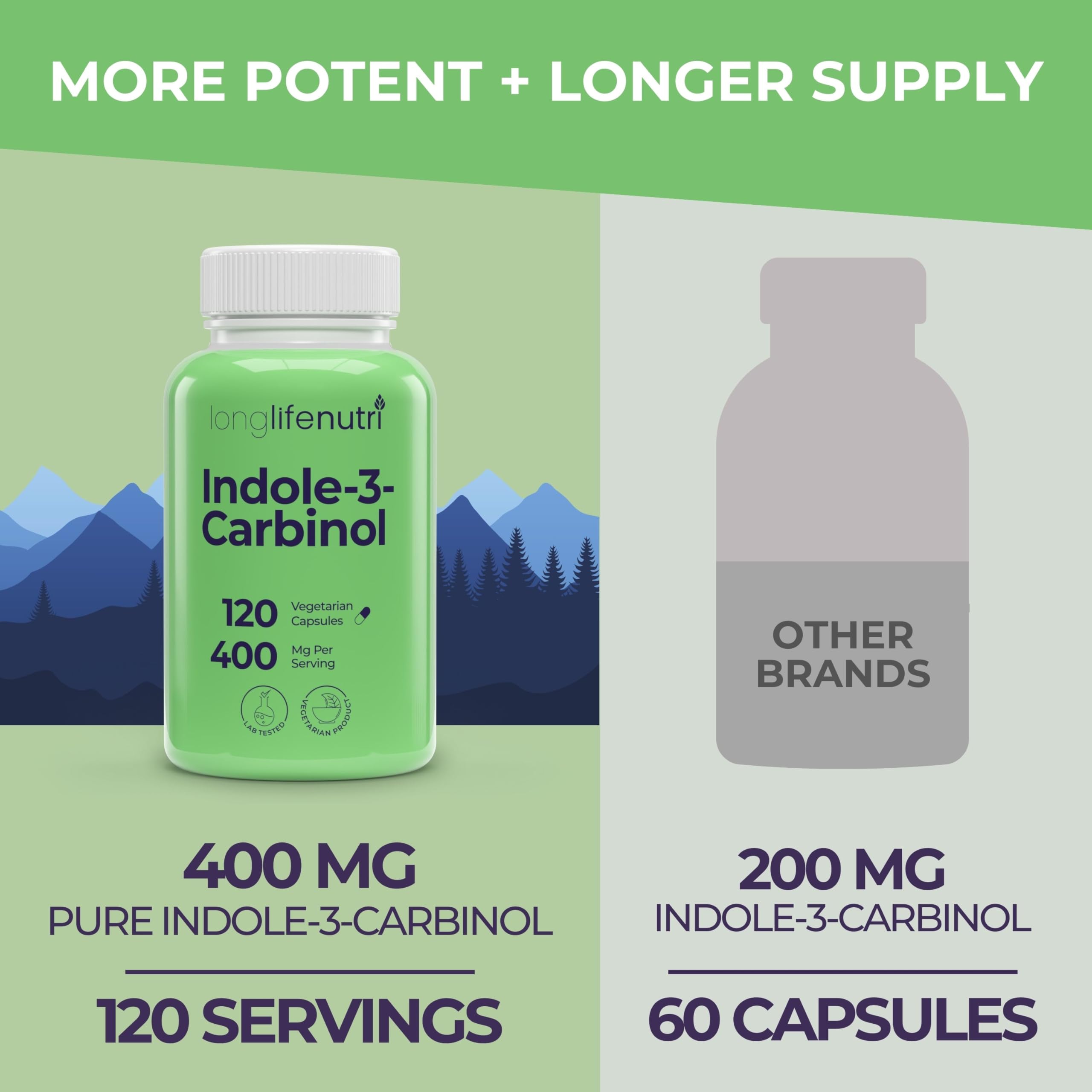Foto 4 pulgar | Suplemento Longlife Nutri Indol-3-carbinol 400 Mg 120 Cápsulas - Venta Internacional.