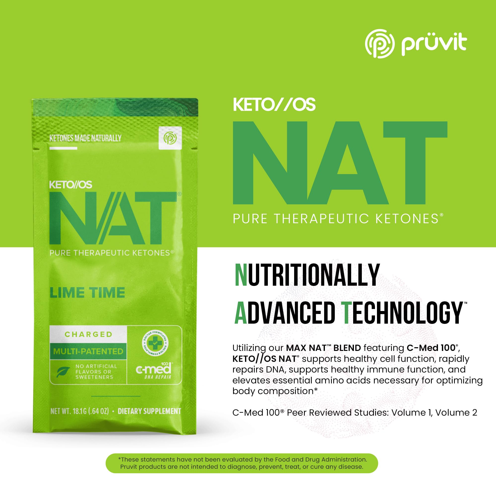 Foto 4 pulgar | Suplemento De Sales Bhb Prüvit Keto//os Nat Lime Time, 20 Unidades - Venta Internacional.