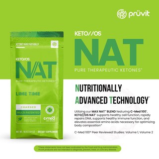 Foto 3 | Suplemento De Sales Bhb Prüvit Keto//os Nat Lime Time, 20 Unidades - Venta Internacional.