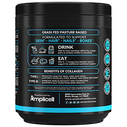 Foto 2 | Péptidos De Colágeno En Polvo Amplicell 451 G - Tipo 1 Y 3 - Venta Internacional.