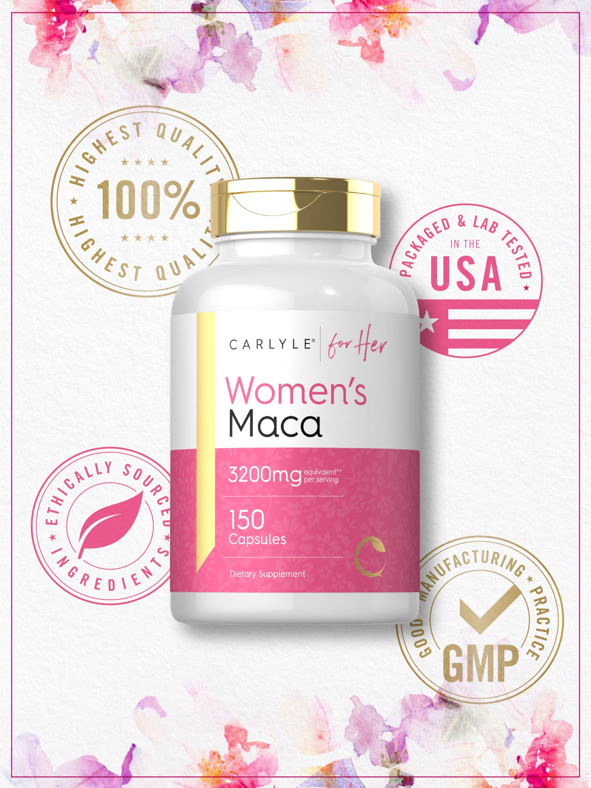 Foto 6 | Suplemento Carlyle: Cápsulas De Raíz De Maca, 3200 Mg, 150 Unidades - Venta Internacional.