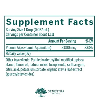 Foto 2 | Suplemento De Vitamina A 30 Emulsionada A-mulsion De Genestra Brands - Venta Internacional.