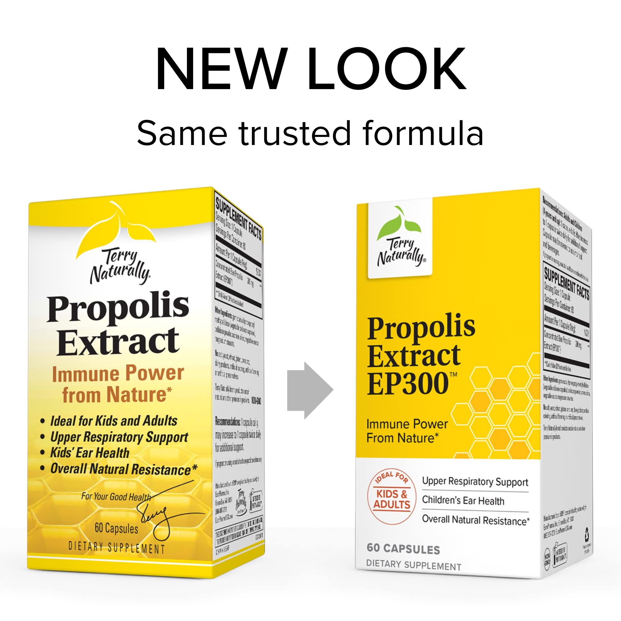 Foto 4 pulgar | Suplemento Terry Naturally Propolis Extract Ep300 60 Cápsulas - Venta Internacional.