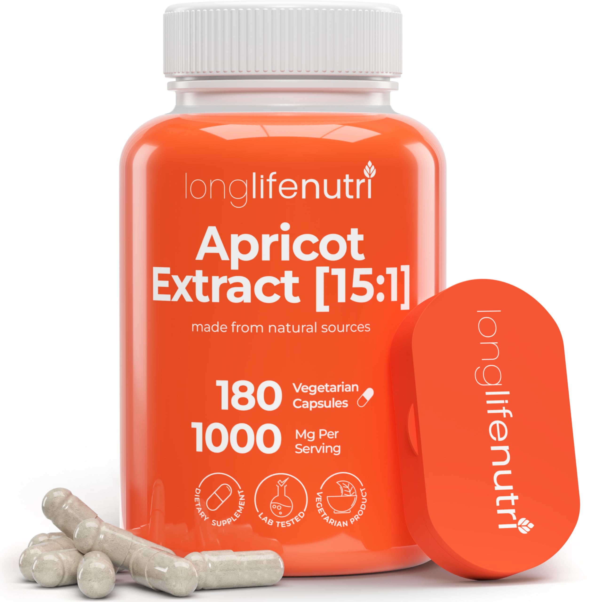 Suplemento De Extracto De Albaricoque Longlife Nutri 1000 Mg 180 Cápsulas - Venta Internacional.
