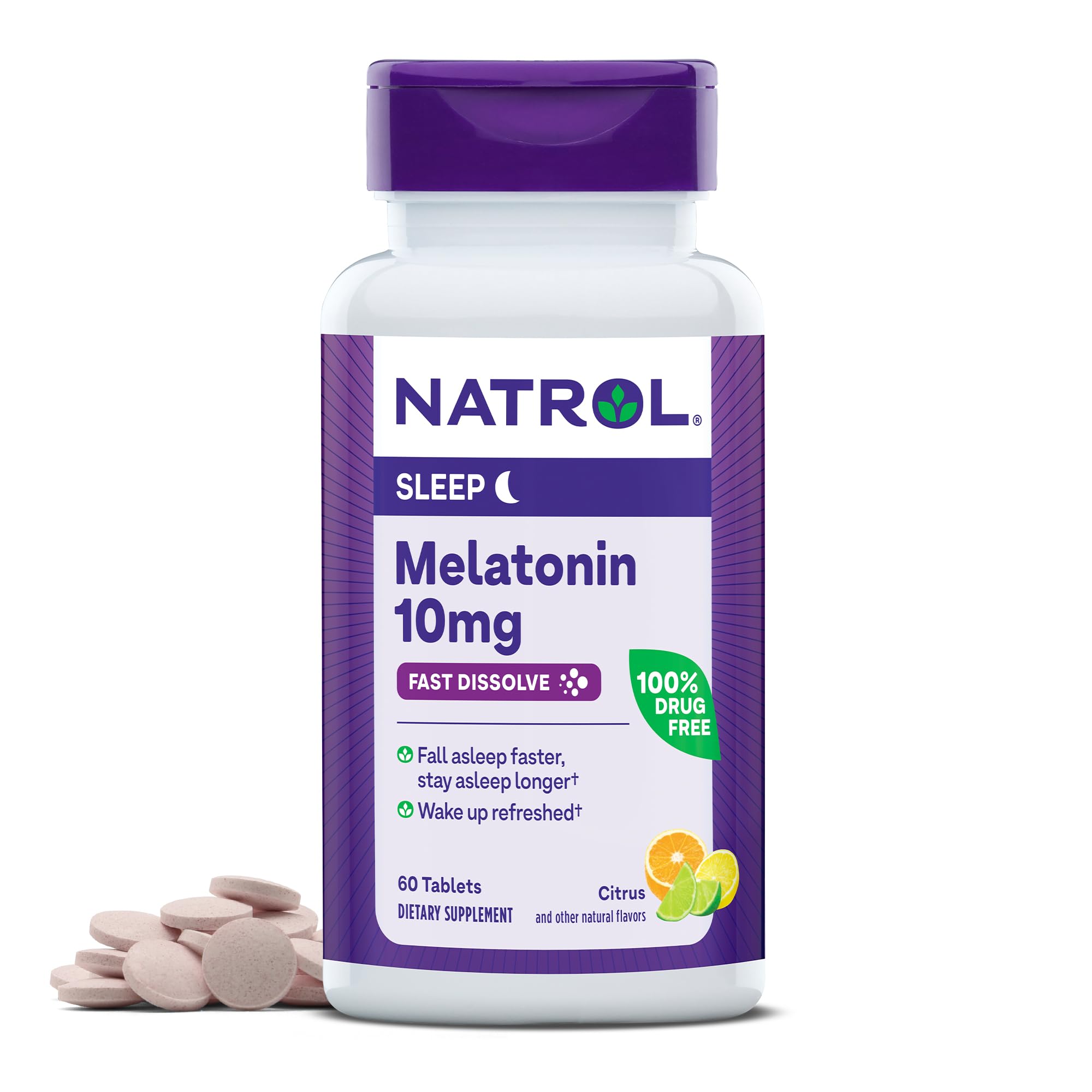 Suplemento Natrol Fast Dissolve Melatonin 10 Mg 60 Tabletas - Venta Internacional.