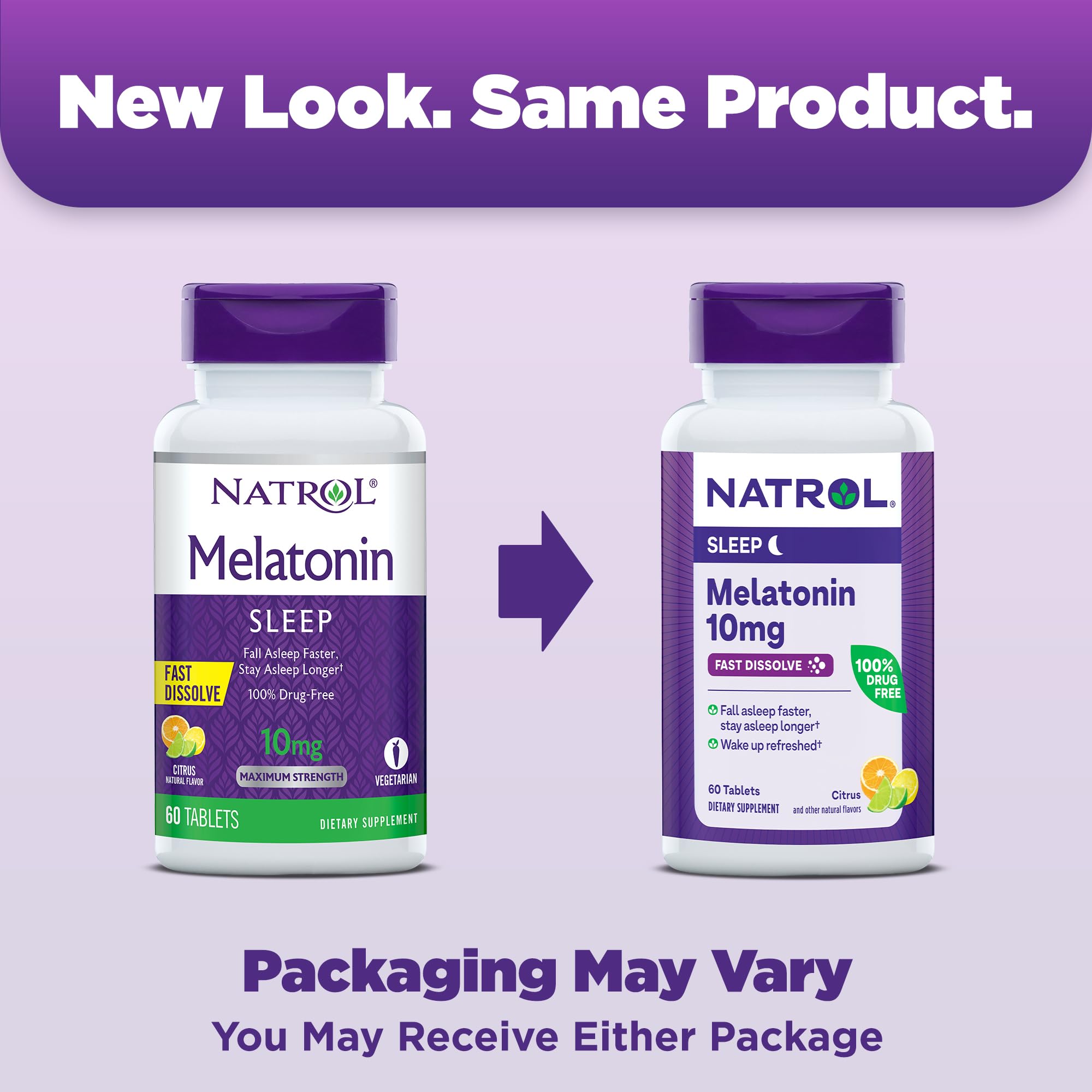 Foto 3 pulgar | Suplemento Natrol Fast Dissolve Melatonin 10 Mg 60 Tabletas - Venta Internacional.