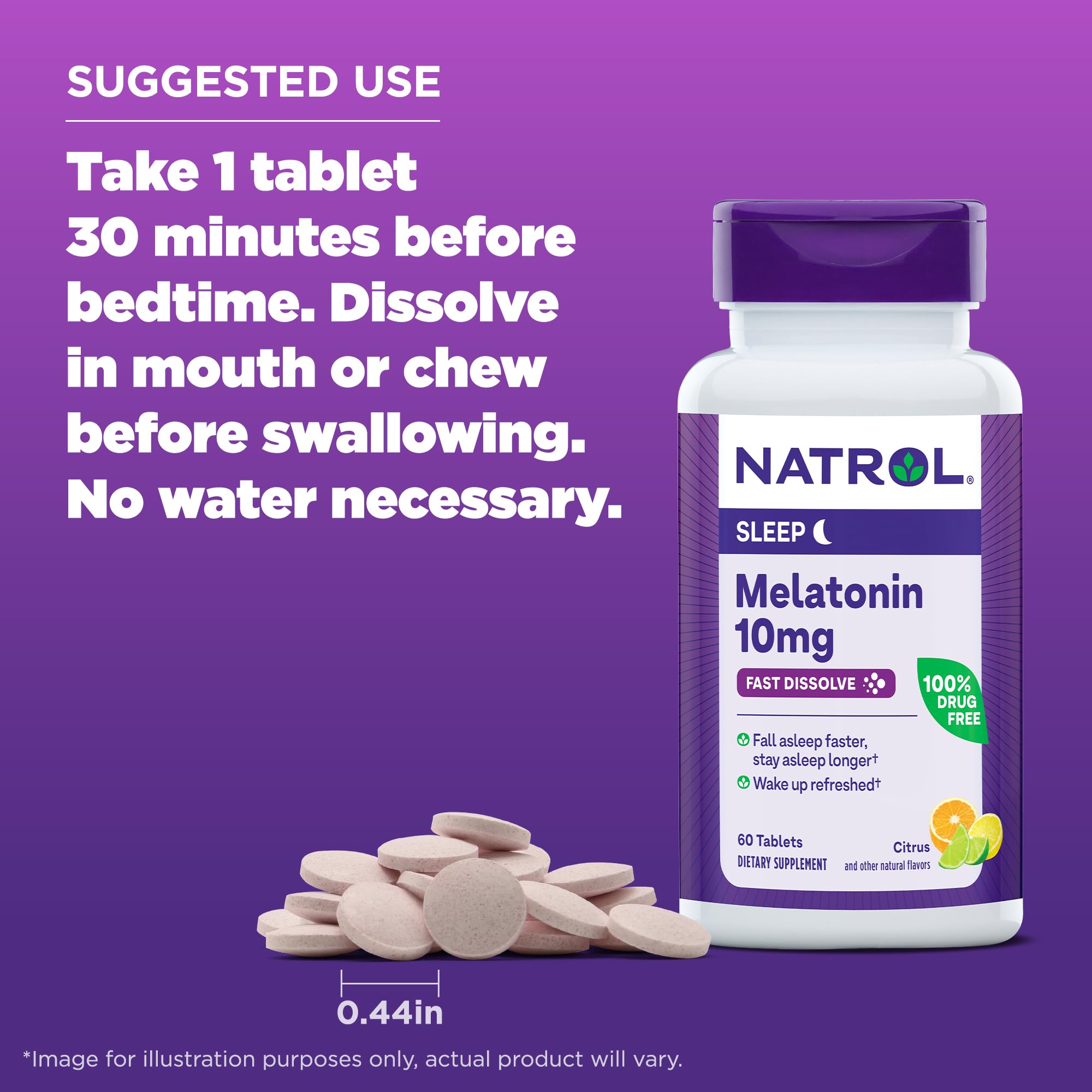 Foto 8 pulgar | Suplemento Natrol Fast Dissolve Melatonin 10 Mg 60 Tabletas - Venta Internacional.