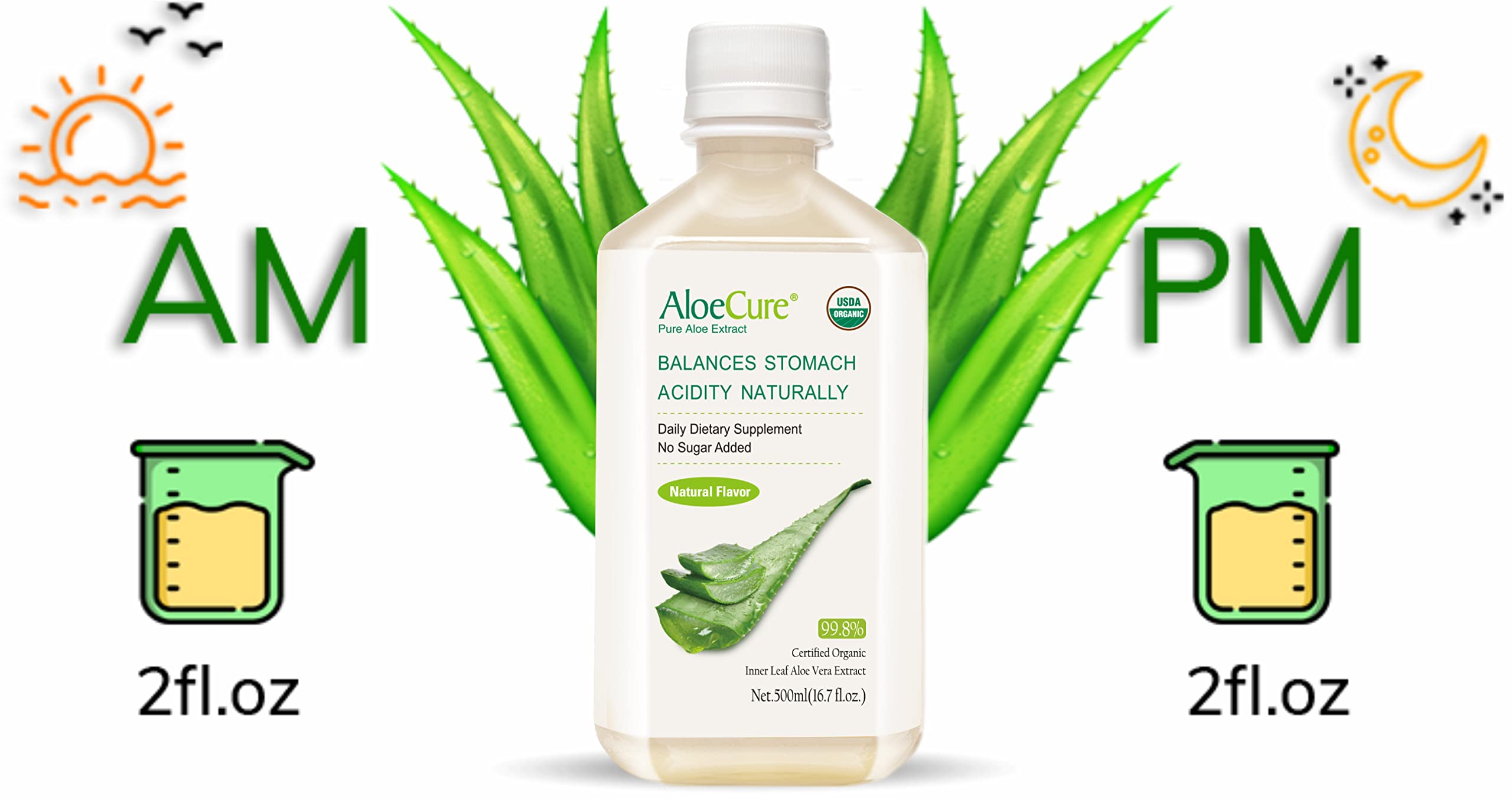 Foto 8 pulgar | Jugo De Aloe Vera Aloecure Pure, Orgánico Certificado Por El Usda, 60 Ml - Venta Internacional.