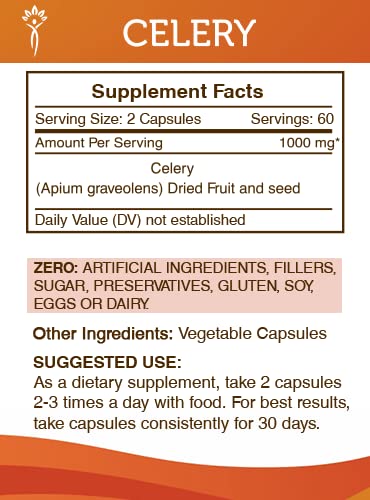 Foto 4 pulgar | Suplemento Secrets Of The Tribe Celery 120 Cápsulas 1000 Mg - Venta Internacional.