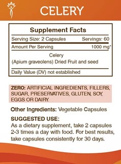 Foto 3 | Suplemento Secrets Of The Tribe Celery 120 Cápsulas 1000 Mg - Venta Internacional.