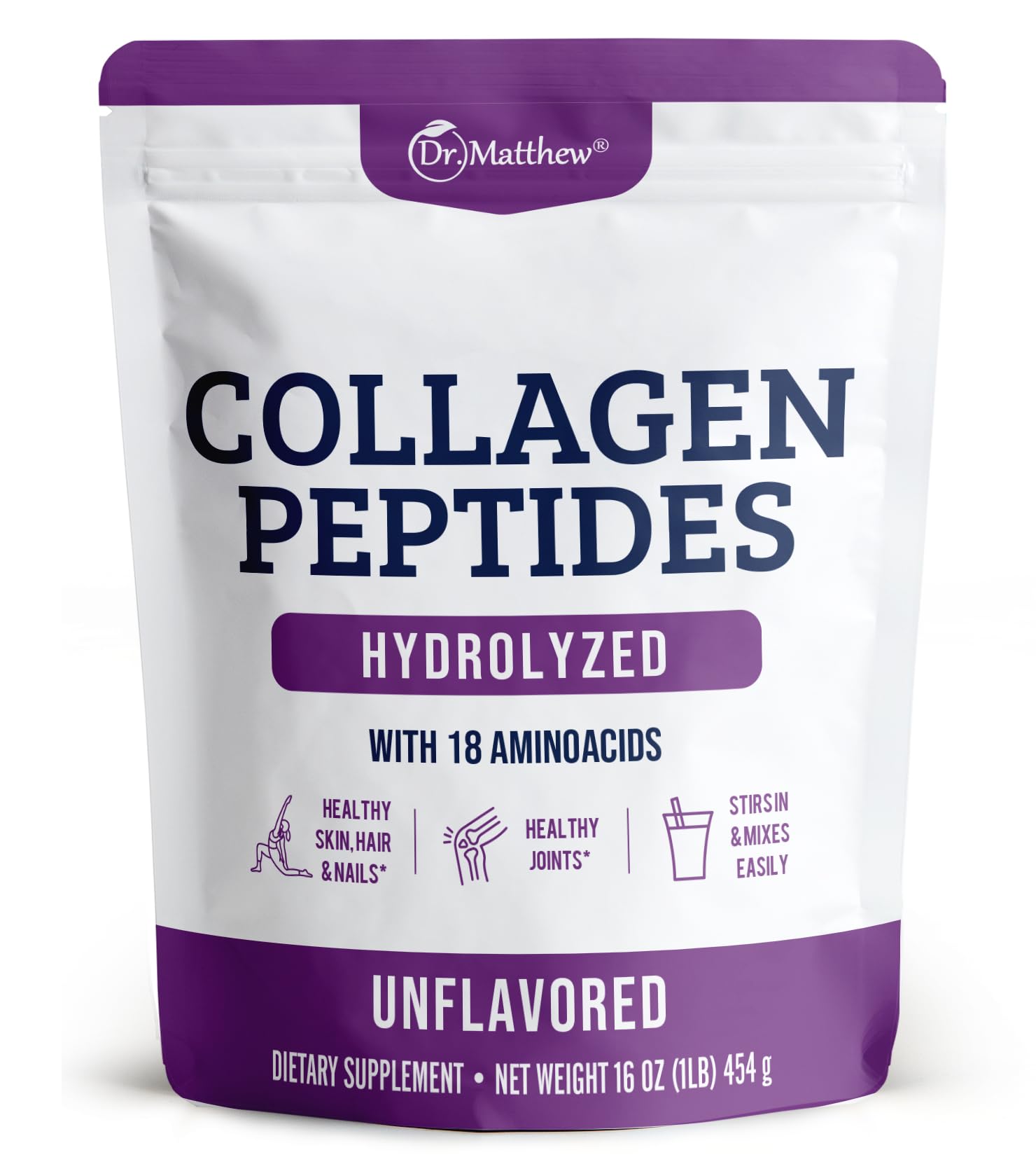 Colágeno En Polvo Dr. Matthew Grass Fed, 500 Ml, Tipo 1 Y 3 - Venta Internacional.