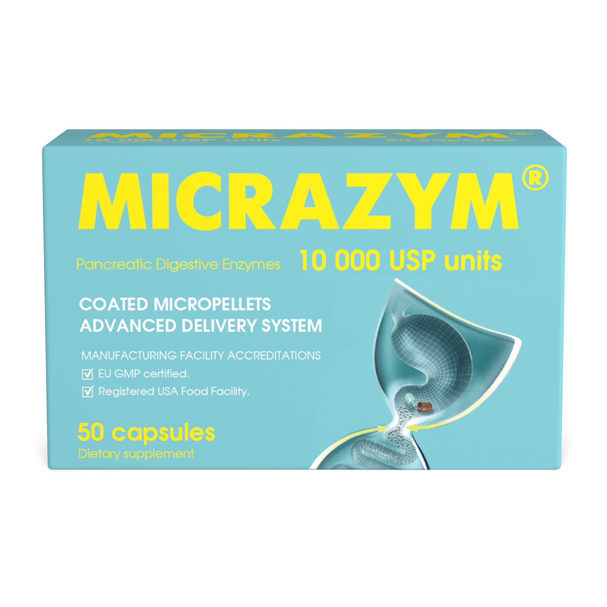Suplementos Avva Pharma Micrazym Enzimas Pancreáticas 50 Cápsulas - Venta Internacional.