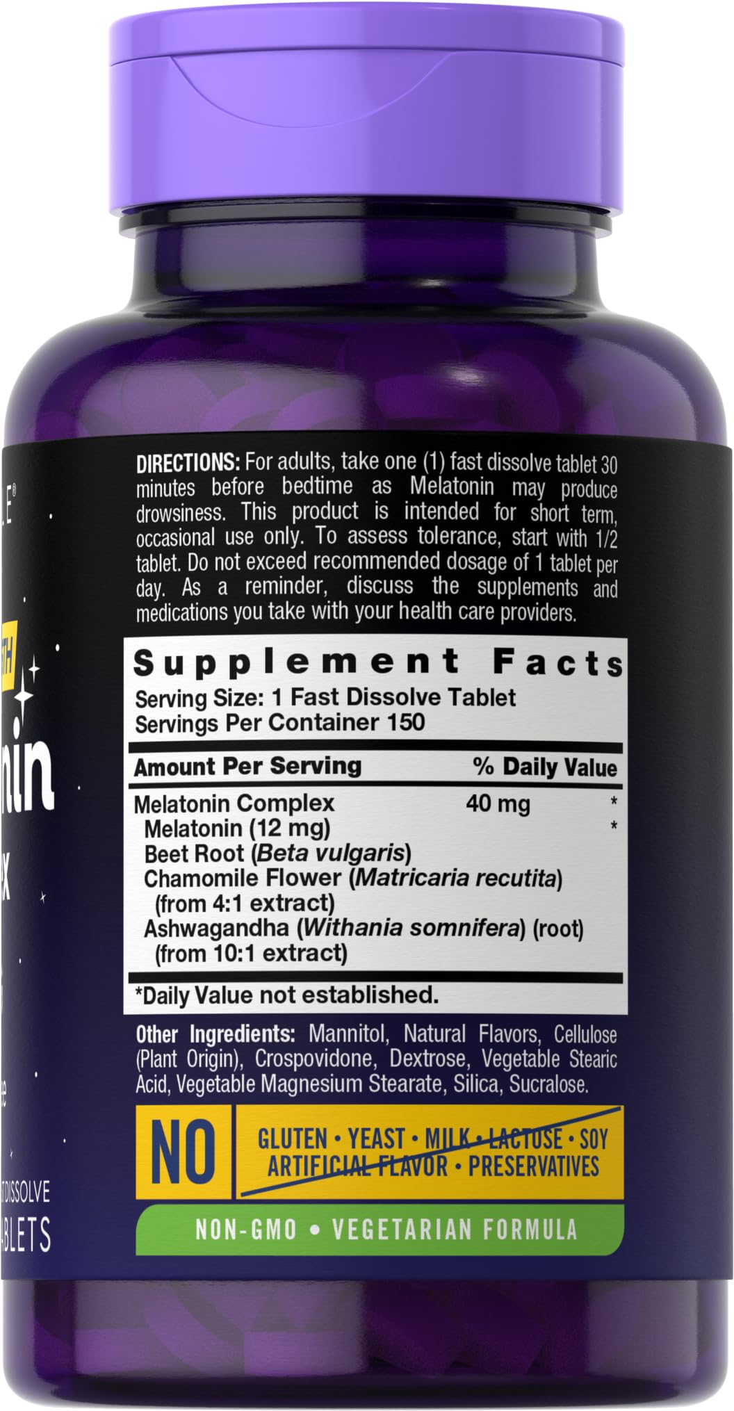 Foto 3 pulgar | Suplemento Carlyle Melatonin Complex 40 Mg 150 Comprimidos - Venta Internacional.